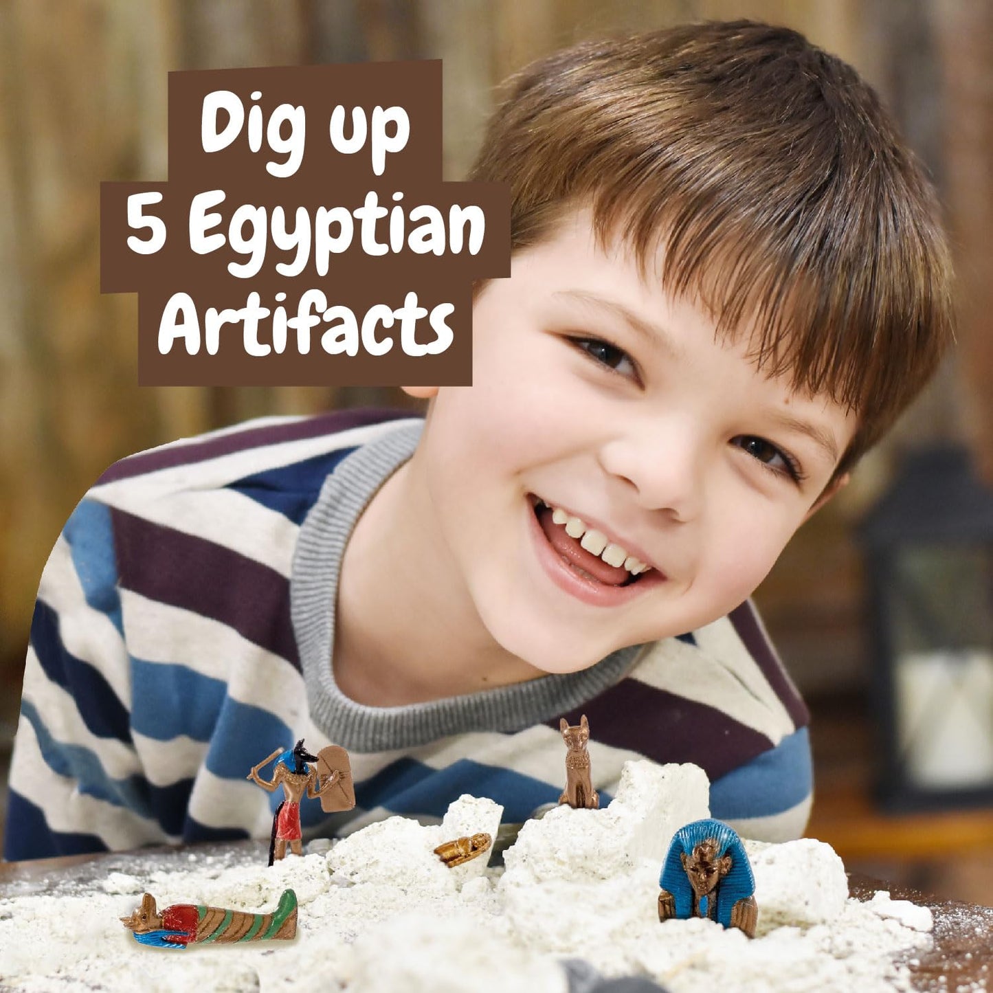 Science4you Egyptian Dig Kit for Kids – Learn About Ancient Egypt with This Dig Kit, Do a Historical Excavation & Discover All 5 Egyptian Statues, an Archeology Gift for Girls & Boys Age 8 9 10 11+
