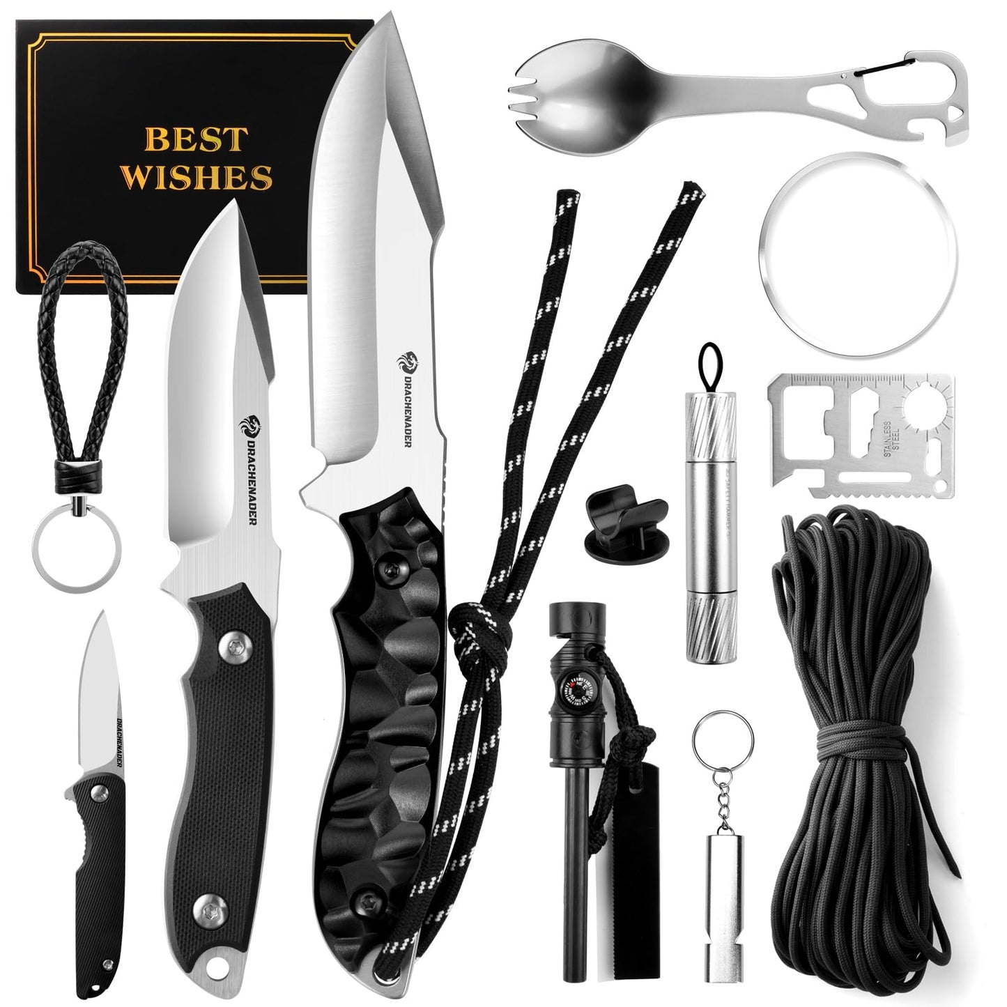 DRACHENADER Outdoor Gifts for Men – Survival Kit & Emergency Gear & Cool Gadgets for Hiking, Camping & Adventure for Husband, Dad, Son
