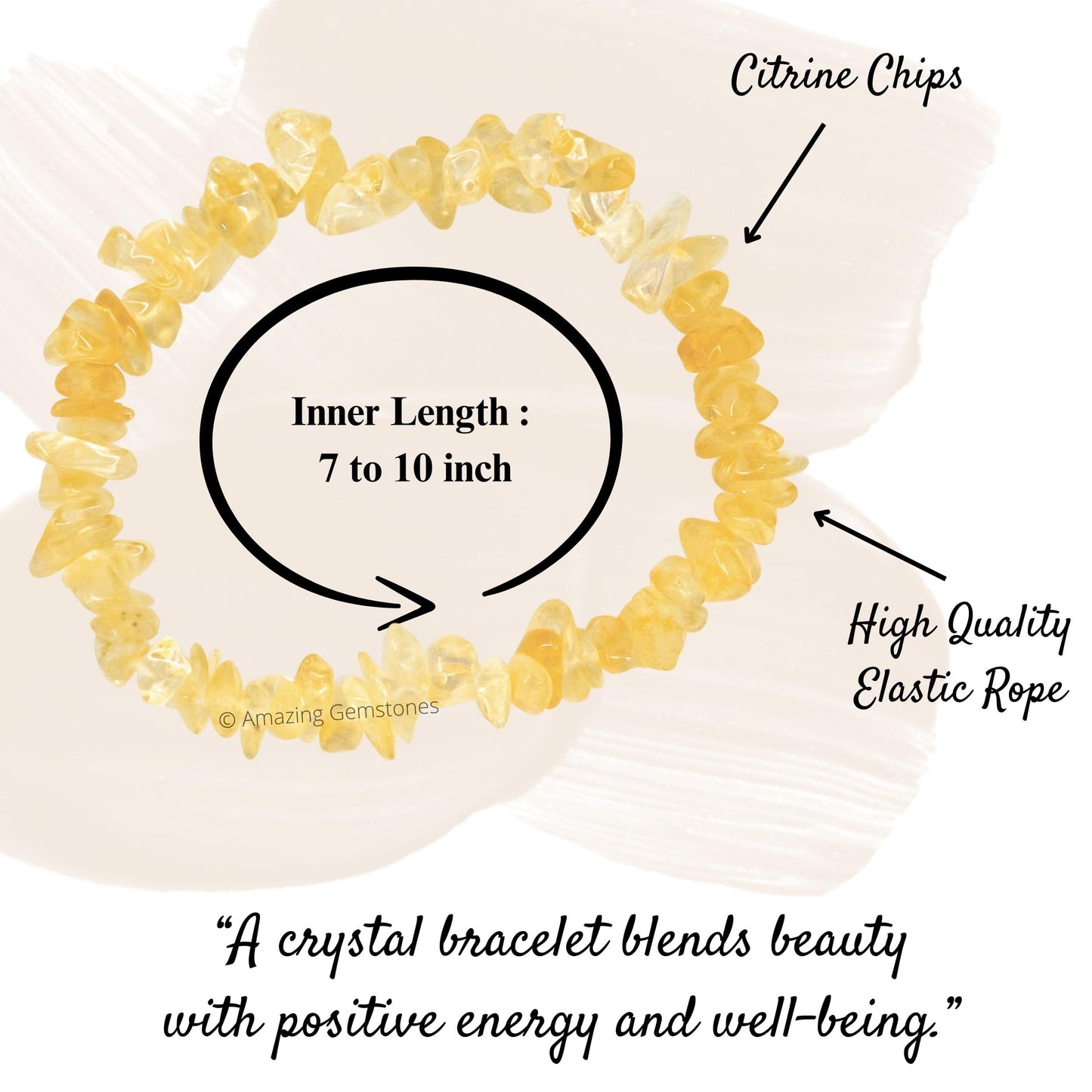 Amazing Gemstone Chips Bracelet (Citrine)
