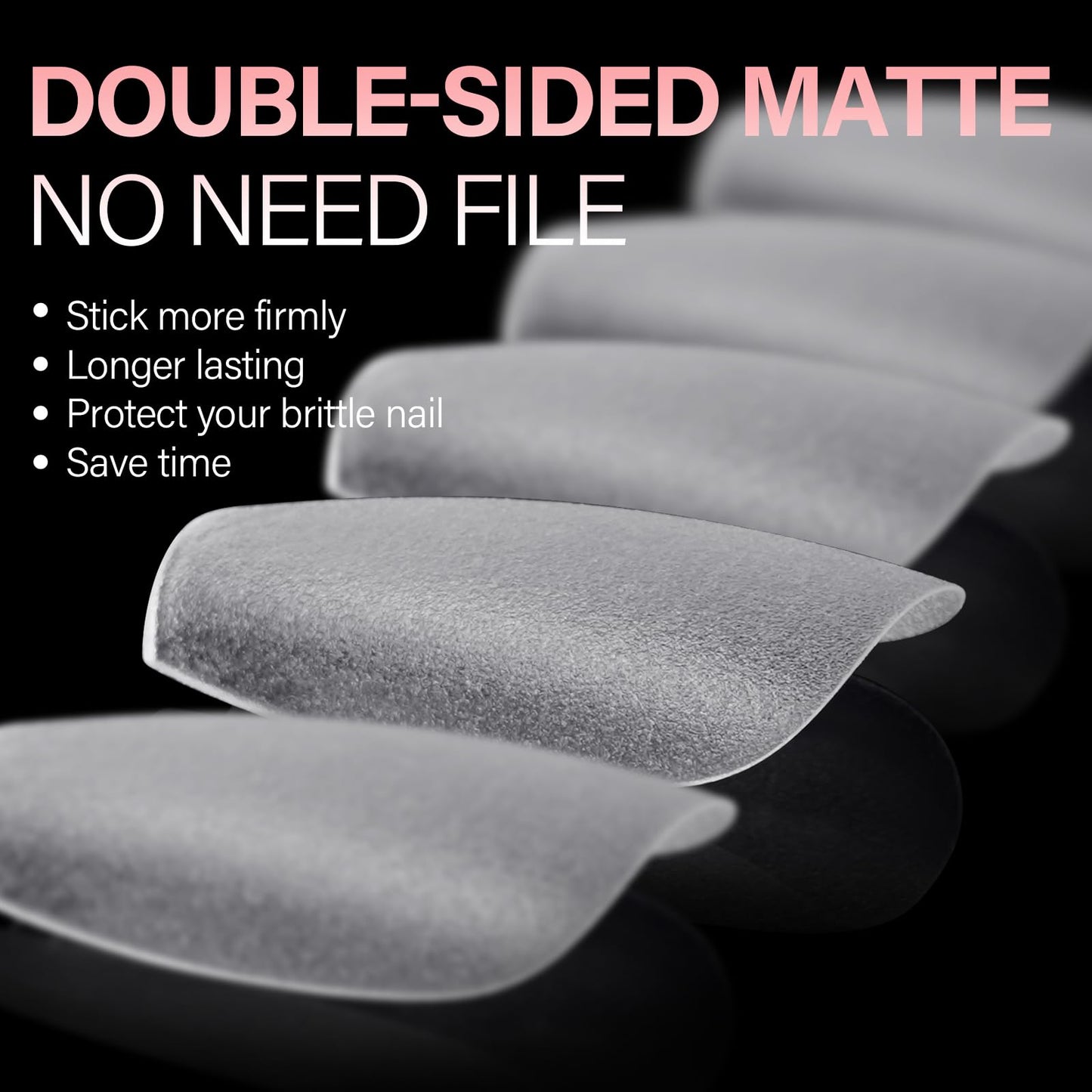 AILLSA Short Coffin Nail Tips 450PCS Full cover Double-sided Matte Gel Nail Tips Adhesion Pre-Shaped Press on Nails Tips for Home DIY Nail Arts Salon 15 Sizes