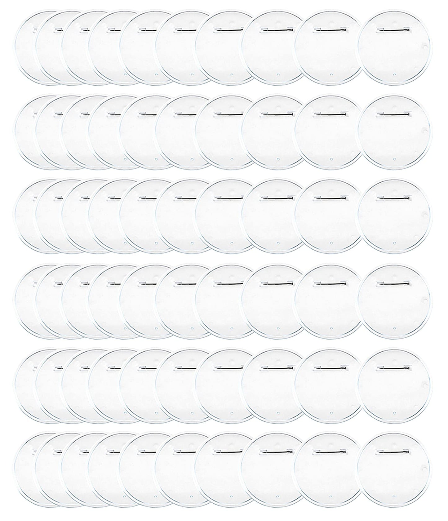 Yesland 60 Packs 2.4 Inch Acrylic Design Button - Clear Badges Kit with Pin Blank Button Pins for Craft Supplies, Activities, DIY Badges, Office, School
