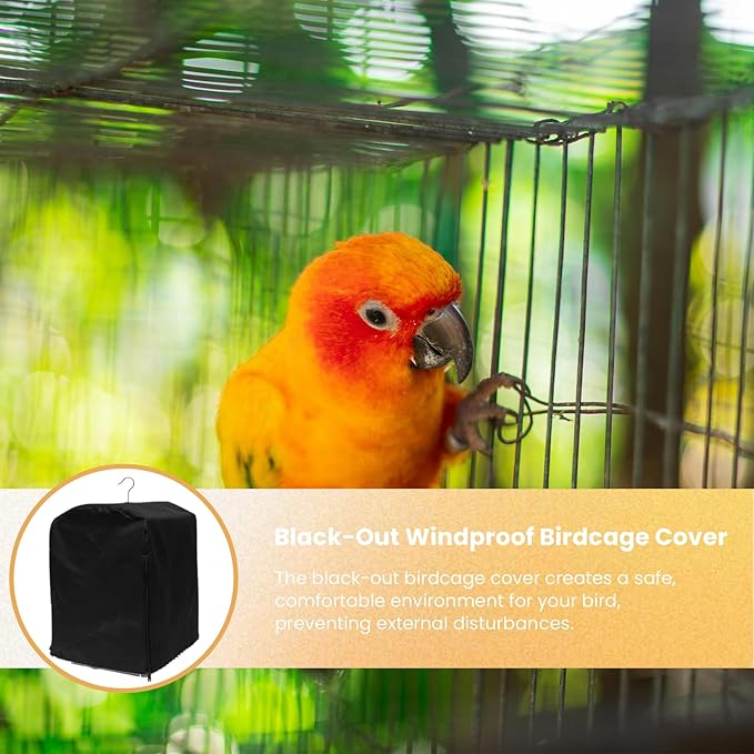 Wzttdm Bird Cage Cover for Night, Bird Cage Cover Shield, Black-Out Birdcage Cover, Good Night Windproof Light-Proof Cage Accessories for Parakeets Lovebirds Parrot (Only Covers)