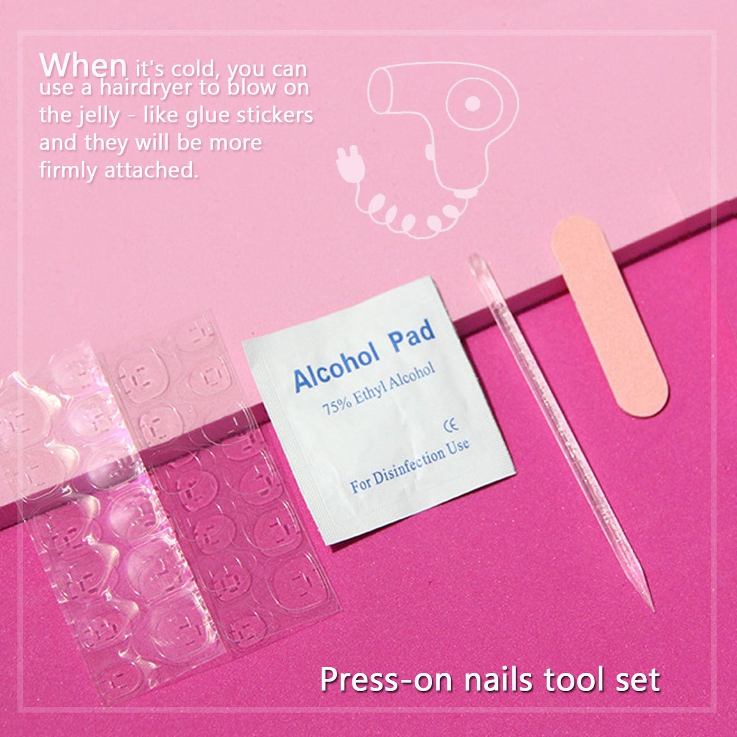 CAEEA Press On Nails Red Flowers Zebra Stripes Square Long False Nails French Nail Tips Artificial Acrylic Nails 24pcs