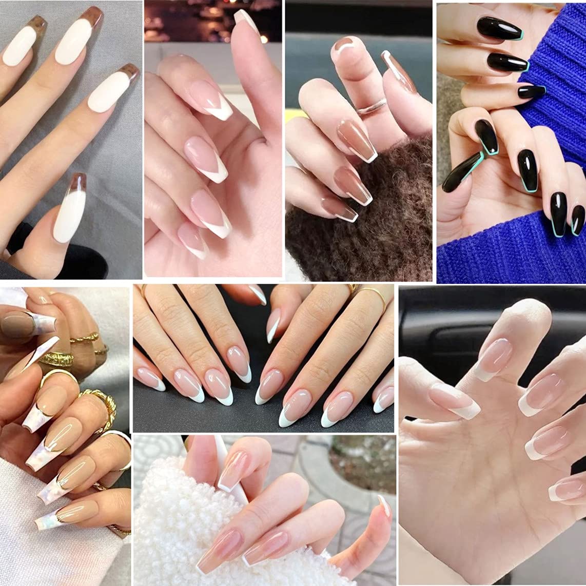 Acrylic Nail French Tip Tool Kit, 6pcs Silver French Tip Cutter Edge Trimmer Easy Smile Line Acrylic V Cut Nails Manicure Edge Trimmer Diy Plate Module, Stainless Steel Easy Smile Line Gel Cutter