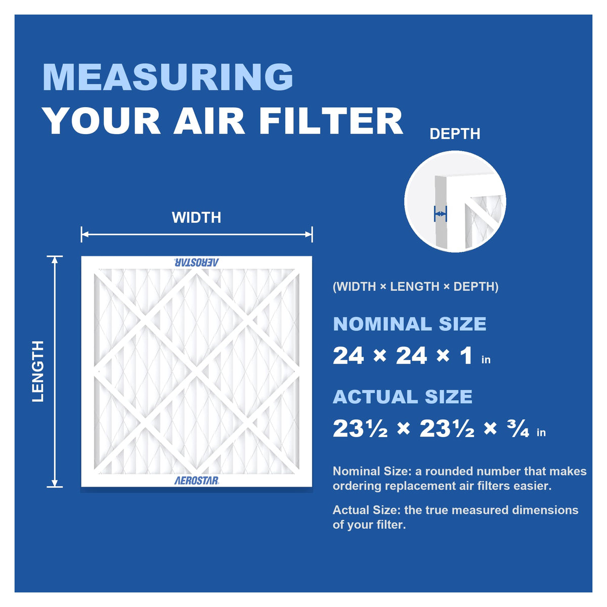 Air Filter 24x24x1 MERV 13 AC Filter (4 Count)