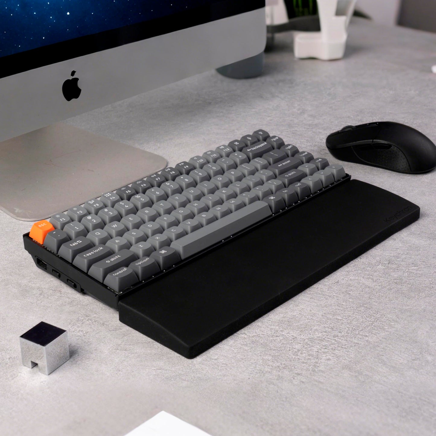 Keychron 12.48" Silicone Wrist Rest for 75% Compact Mechanical Keyboards, Ergonomic Palm Support with Full Honeycomb Non-Slip Base, Compatible with K2/K2 Pro/K2 Max/K2 HE/K6/K6 Pro/K6 HE