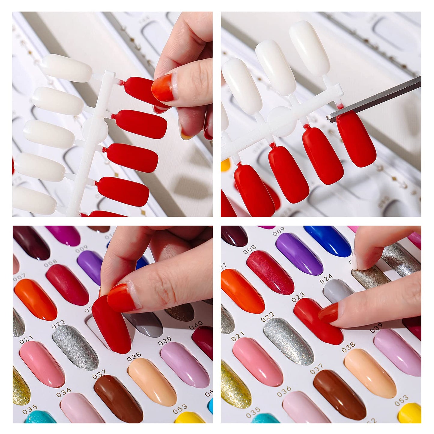 Acycion2A 308 nail display chart with 360 false nail tips (Gold)