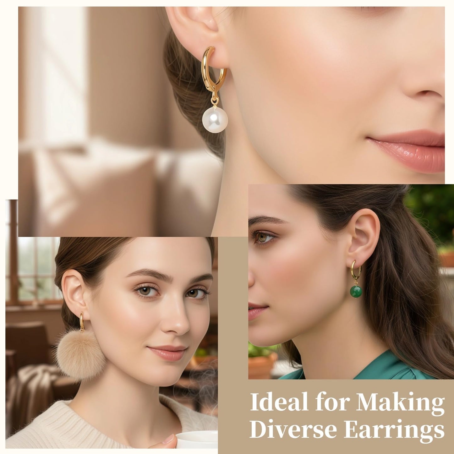 20 Pcs Gold Plated Earring Hooks Small Round Earring Hoops with Loops Jewelry Making Supplies for DIY Dangle Earring Making