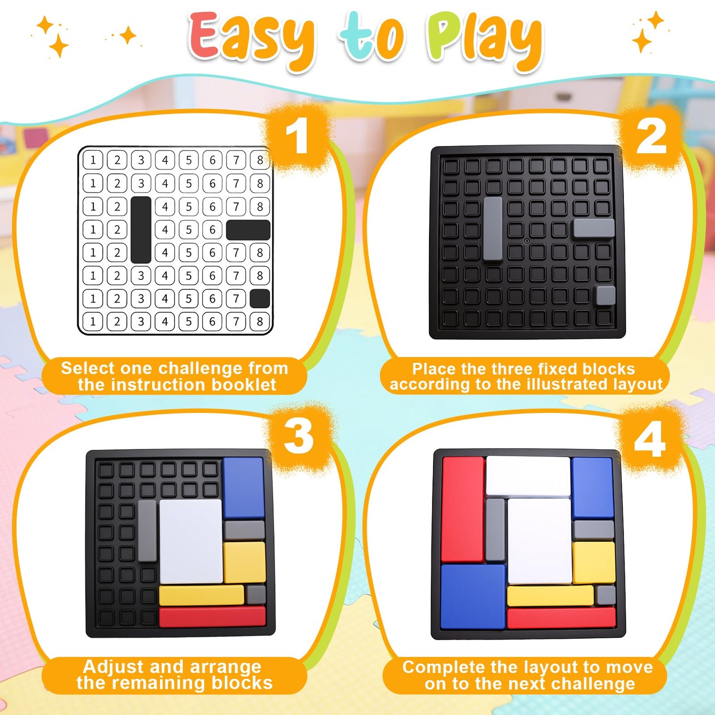 2 Pcs Logic Puzzle Brain Teaser Game for Adults, 88 Challenges 4 Difficulty Levels Logic Puzzles, Portable STEM Educational Thinking Game Toy for Classroom, Family Brain Training