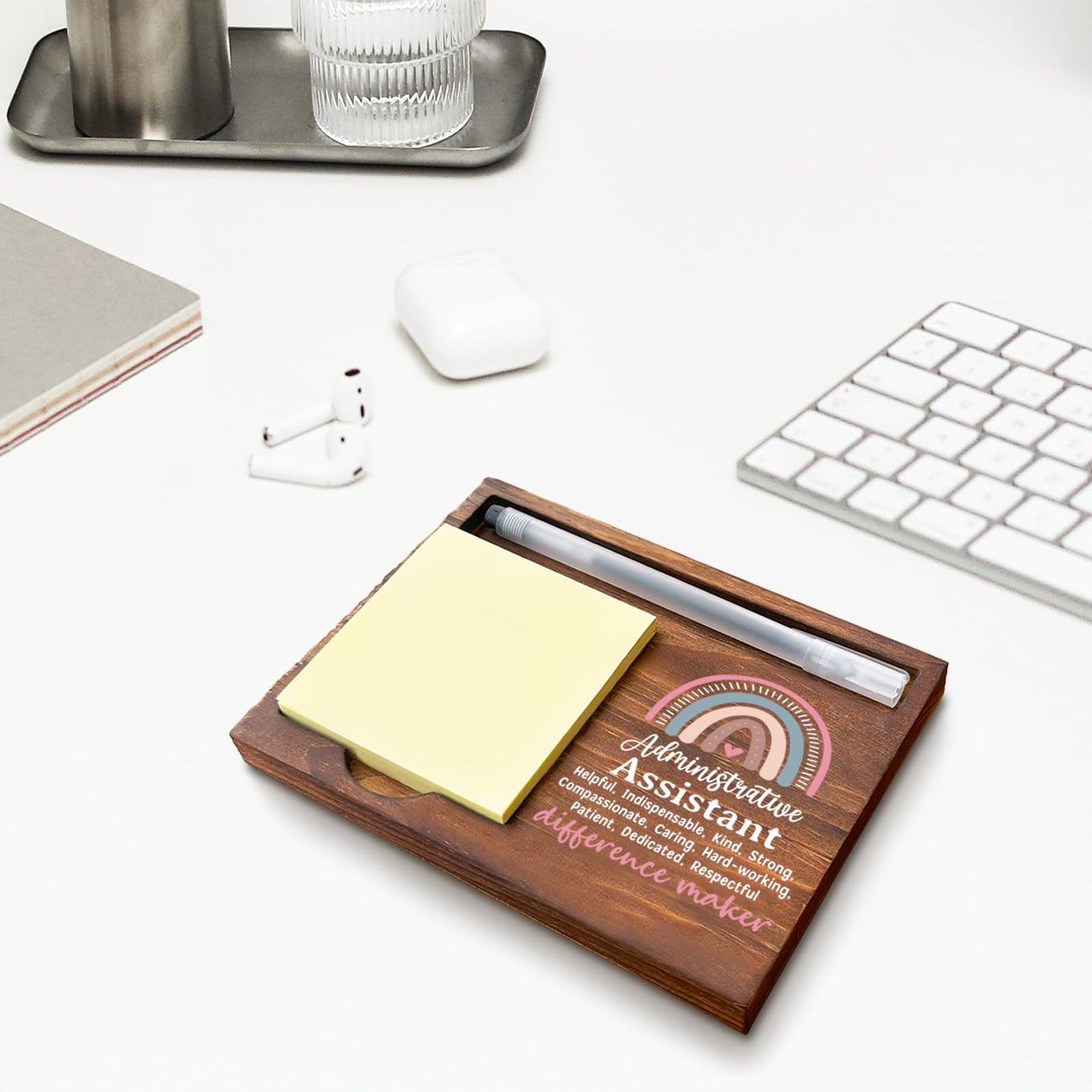 Administrative Assistant Sticky Note Holder, Administrative Assistant Office Decor Gifts, Administrative Assistant Thank You Appreciation Gifts for Women Self-Stick Note Pad Holders WPP11