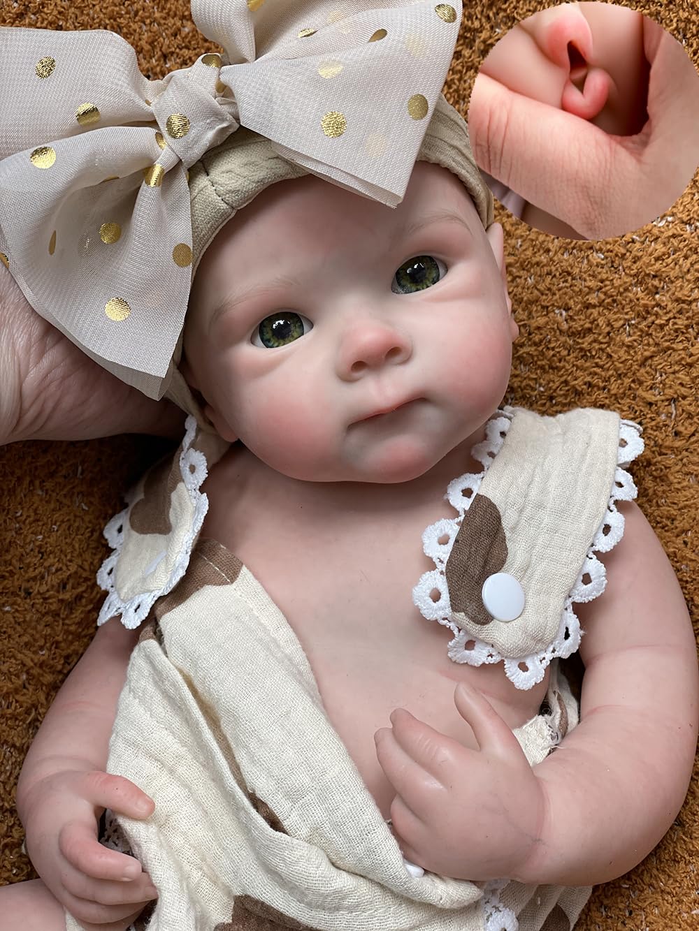 Abenduot 18inch Bettie Girl Doll Can Open Mouth Anatomically Correct Silicone Baby Dolls Realistic Full Solid Silicone Body Newborn Dolls Flexible