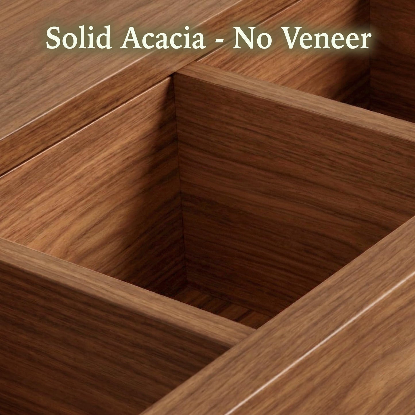 Tea Bag Organizer Drawer | Acacia Wooden Tea Box with 8 Compartments and Deep Storage Drawer | Tea Chest for Countertop Tea Station, Fits Tea Bags, Coffee Pods and Sugar Packets - 13 x 8.46 x 4.92 in