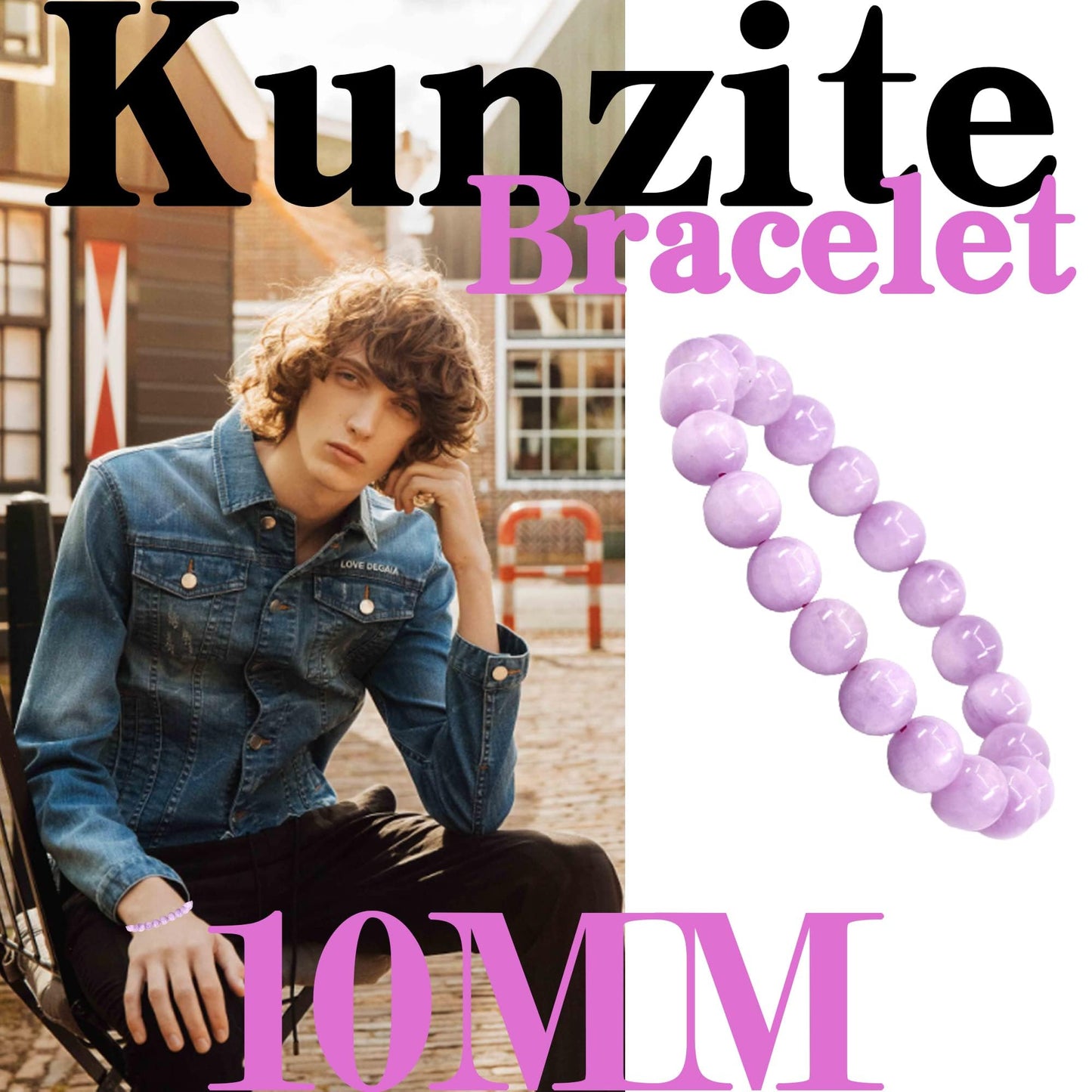 OwizJade Kunzite Bracelet 10MM Natural Beads | Unisex Festivals