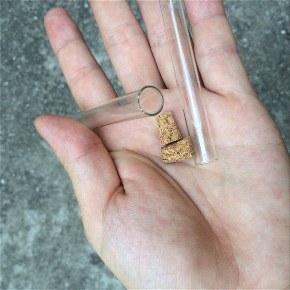 TAI DIAN Mini 4ml Small Glass Vials Jars Test Tube With Cork Stopper Empty Glass Transparent Mason Jars Bottles 100pcs(10x75mm-shiguan)