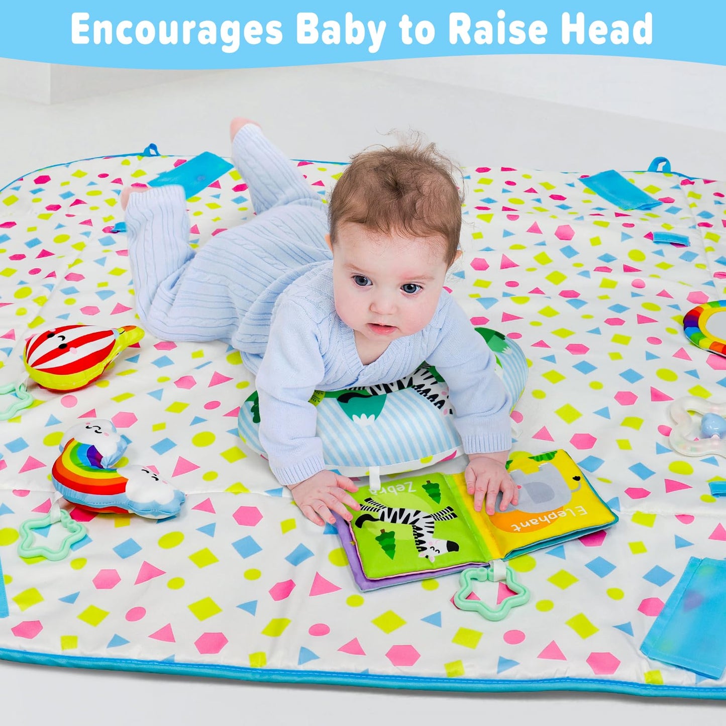 Dr.Rapeti Baby Play Gym Mat Animal Planet with Ball Pit Activity Gym Center Tummy Time Mat Thickened Mat Sensory Exploration Motor Skill Development for Newborn Infant Baby Toddler for 0+
