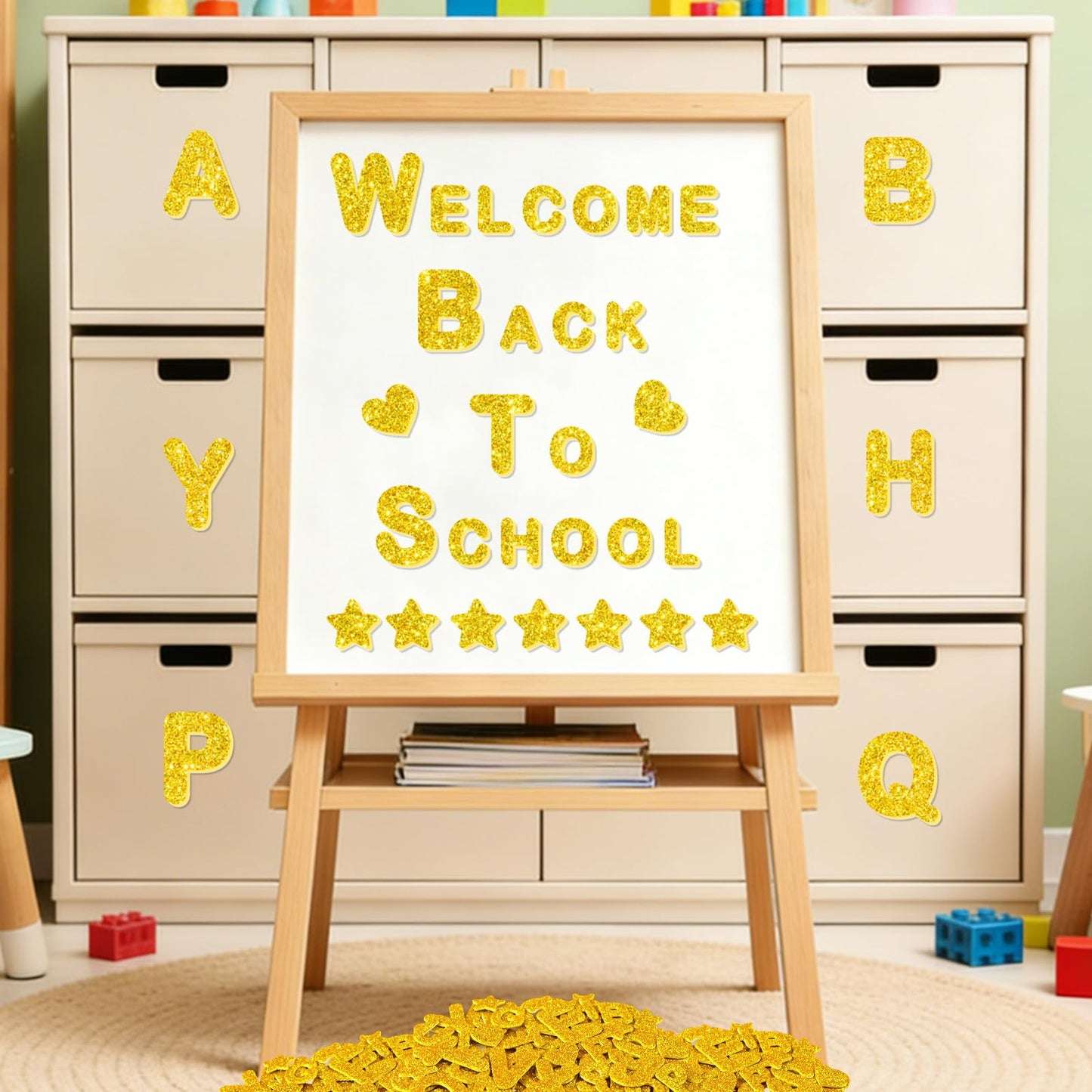 896 PCS Glitter Foam Letter Stickers, Self-Adhesive 3D ABC Alphabet Stickers, 14 Sheets EVA Foam Letters for Crafts Scrapbooking Gift Wrapping Card Making School Projects DIY Decor (Gold)
