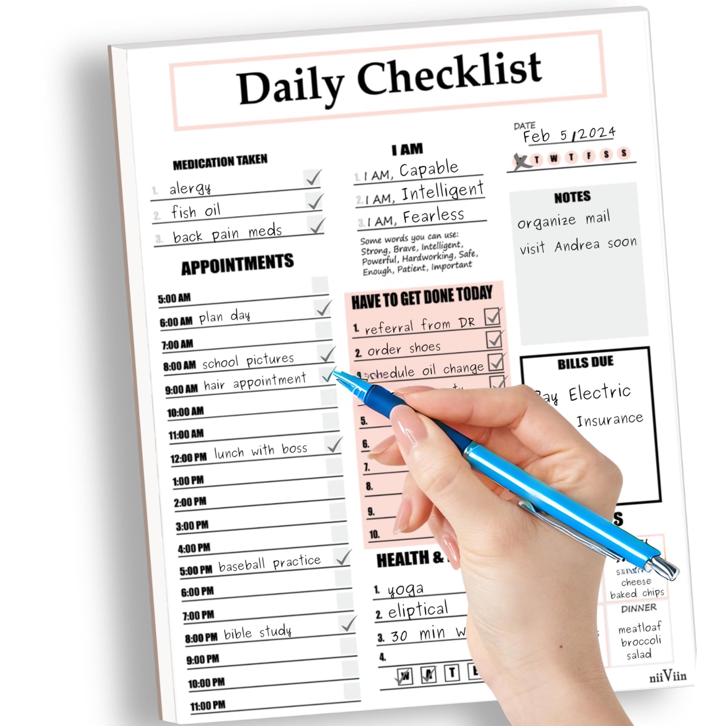 ADHD Planner for Adults & Women - 2026 Productivity Planner & Daily To Do List & Task Notepad, Neurodivergent Tools for Adults, Undated Full Focus Organization Pad with 50 Tear-Off Sheets, 8.5 x 11 Inch