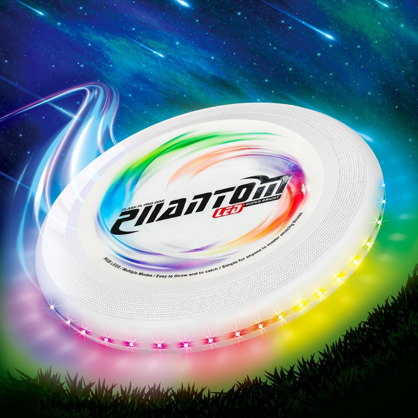 StyleBoon Flying Disc with Million Colors, 13 Lighting Modes 35 Bright Waterproof Flying Ring, Camping for Kids Teens Adults Boys Girls, Perfect for Ages 6+, Gift for Kids