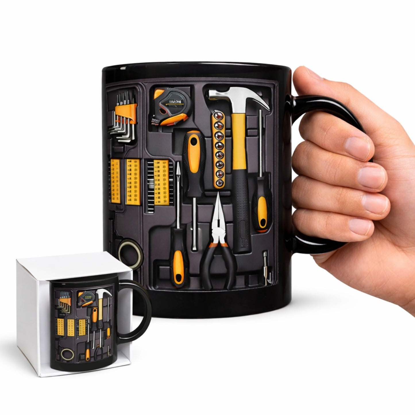 USAYEGH Mechanic Toolbox Mug – Tool Box Coffee Mug for Mechanics, DIY Lovers & Handyman – Funny Tool Organizer Design Ceramic Coffee Cup Gift for Men