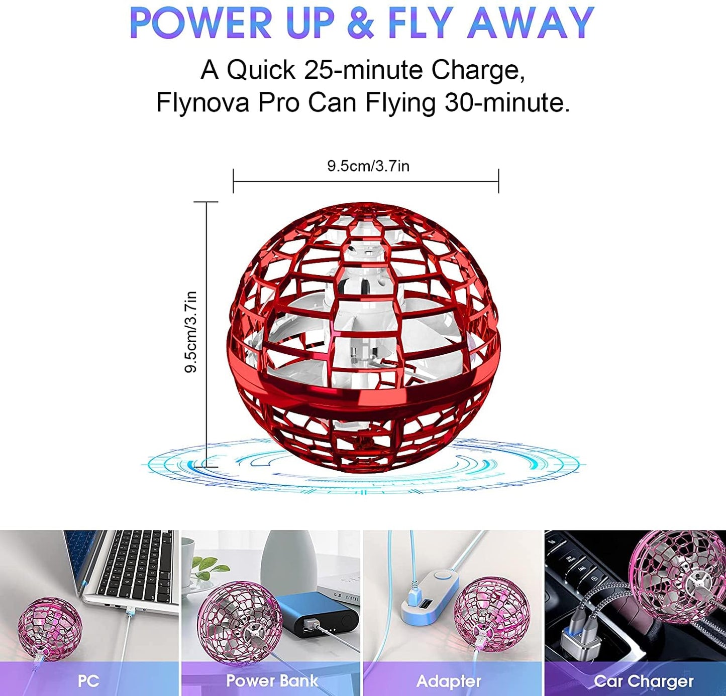 ATHLERIA Pro Hand Operated Mini Drone for Kids Teens,Led Light Arrow Rocket Helicopter Flying Ball Toy,Flying Spinner Interactive Toys,Birthdays for Boys Girls 6+