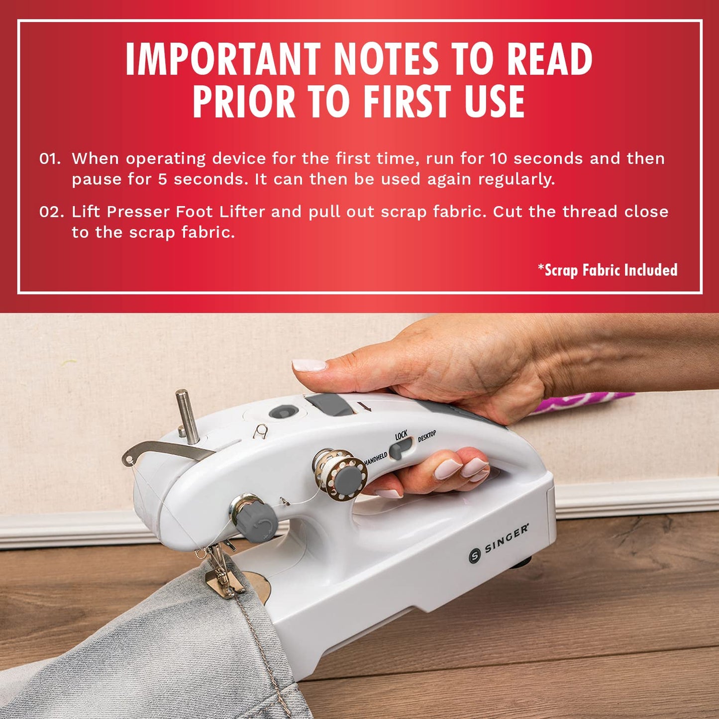 SINGER Stitch Quick + Portable Cordless Mending Machine Bundles (Two Thread Stitch Quick +)