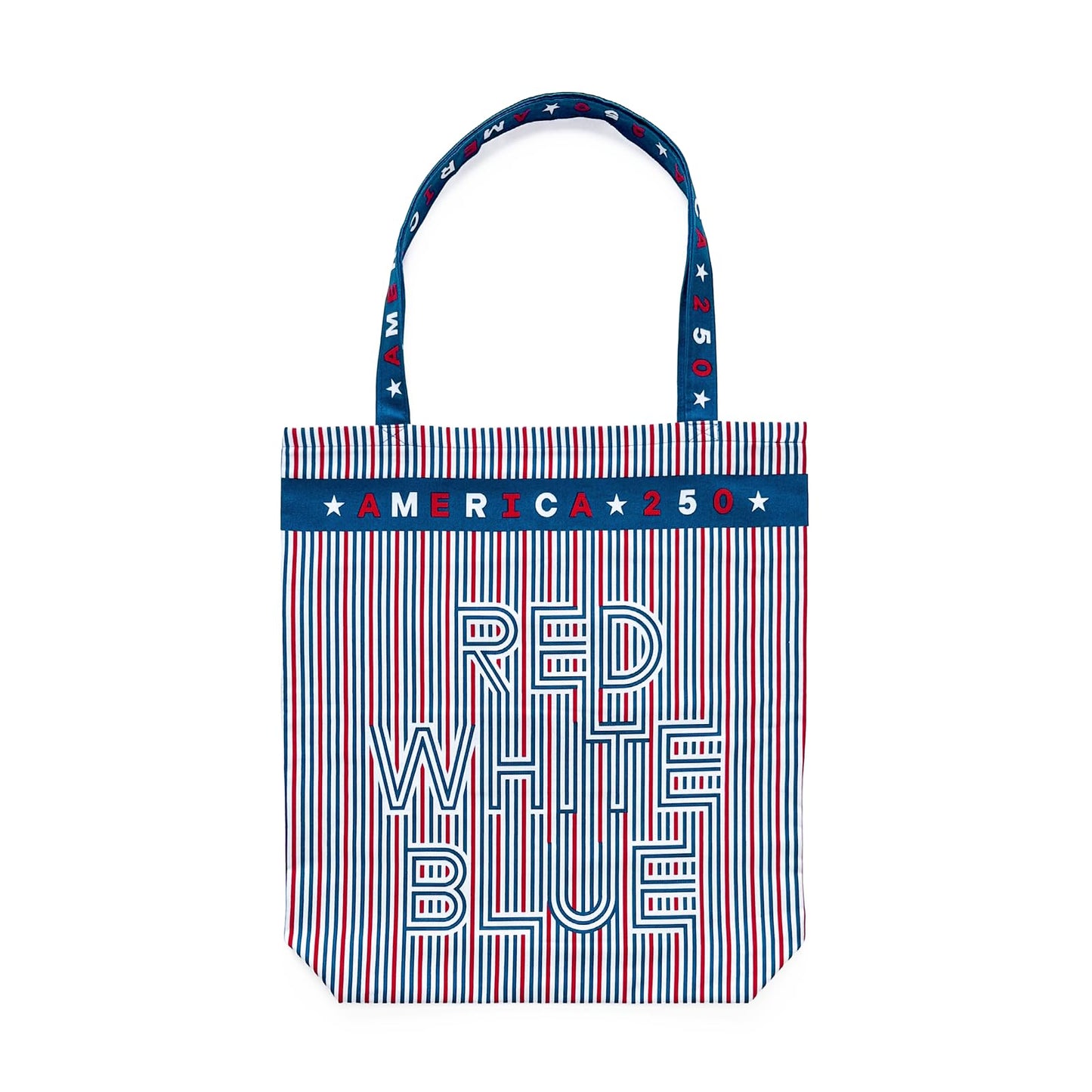 America250™ Officially Licensed Canvas Tote Bag DIY Sewing Kit – 16” x 15” Reusable Tote – Cotton Canvas Fabric Panel with Instructions – Patriotic Red, White & Blue – Beginner Friendly Project