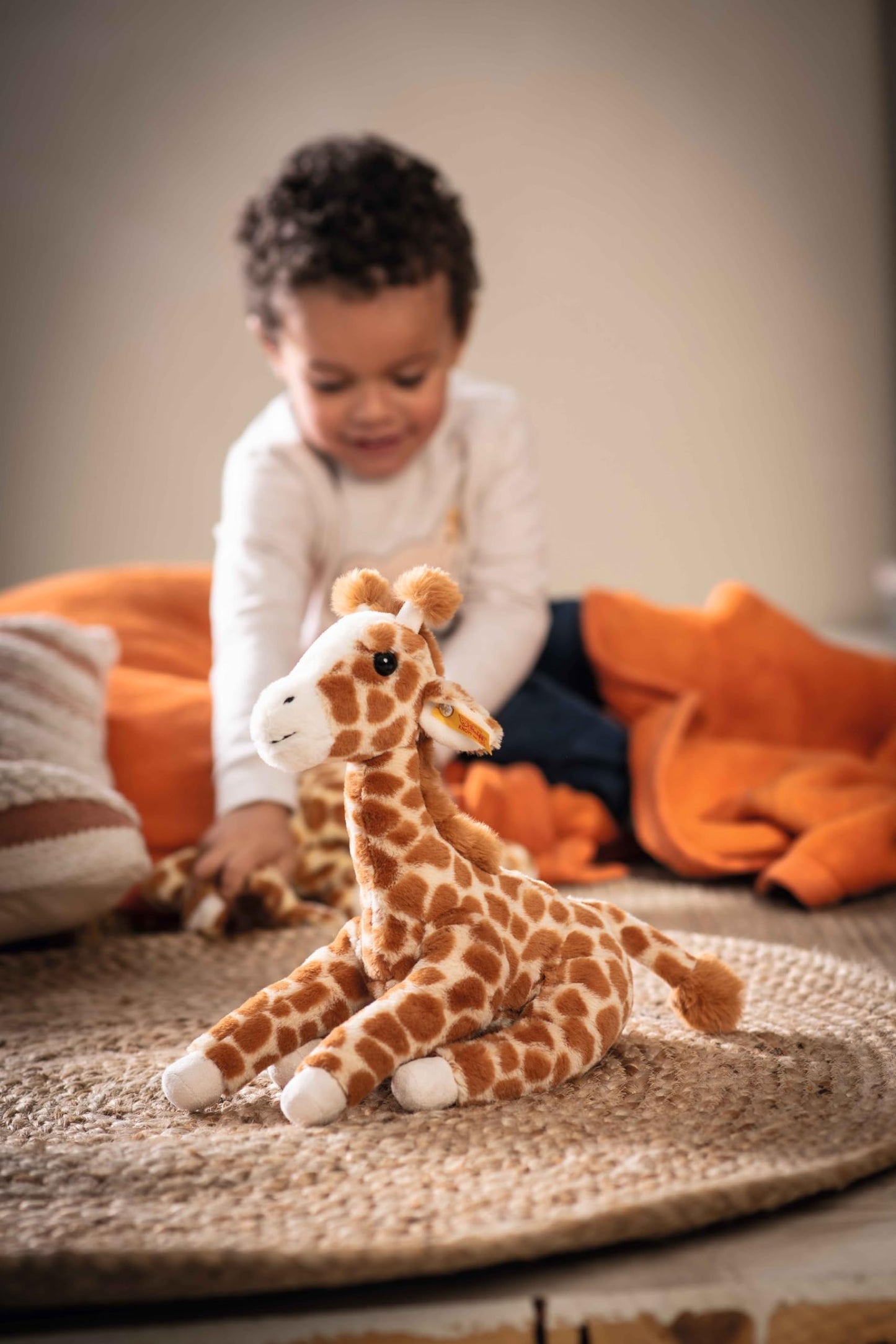 Steiff Gina Giraffe Premium Stuffed Animal for Kids, Soft Plush Toy for Girls and Boys, Spotted Light Brown, 11 Inch