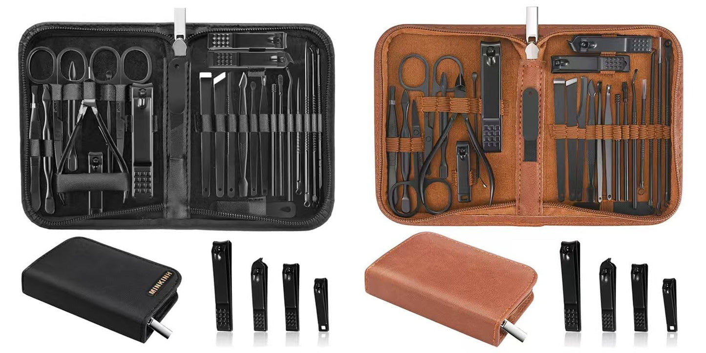 Manicure Set Professional Nail Clipper Kit-26 Pieces Stainless Steel Manicure Kit,Nail Care Tools with Luxurious Travel Case