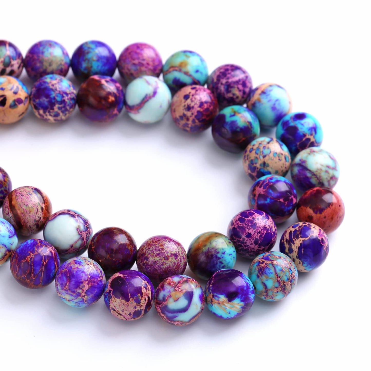 4MM 88PCS Natural Stone Galaxy Purple Sea Sediment Imperial Jasper Loose Beads for Jewelry Making DIY Bracelet Necklace