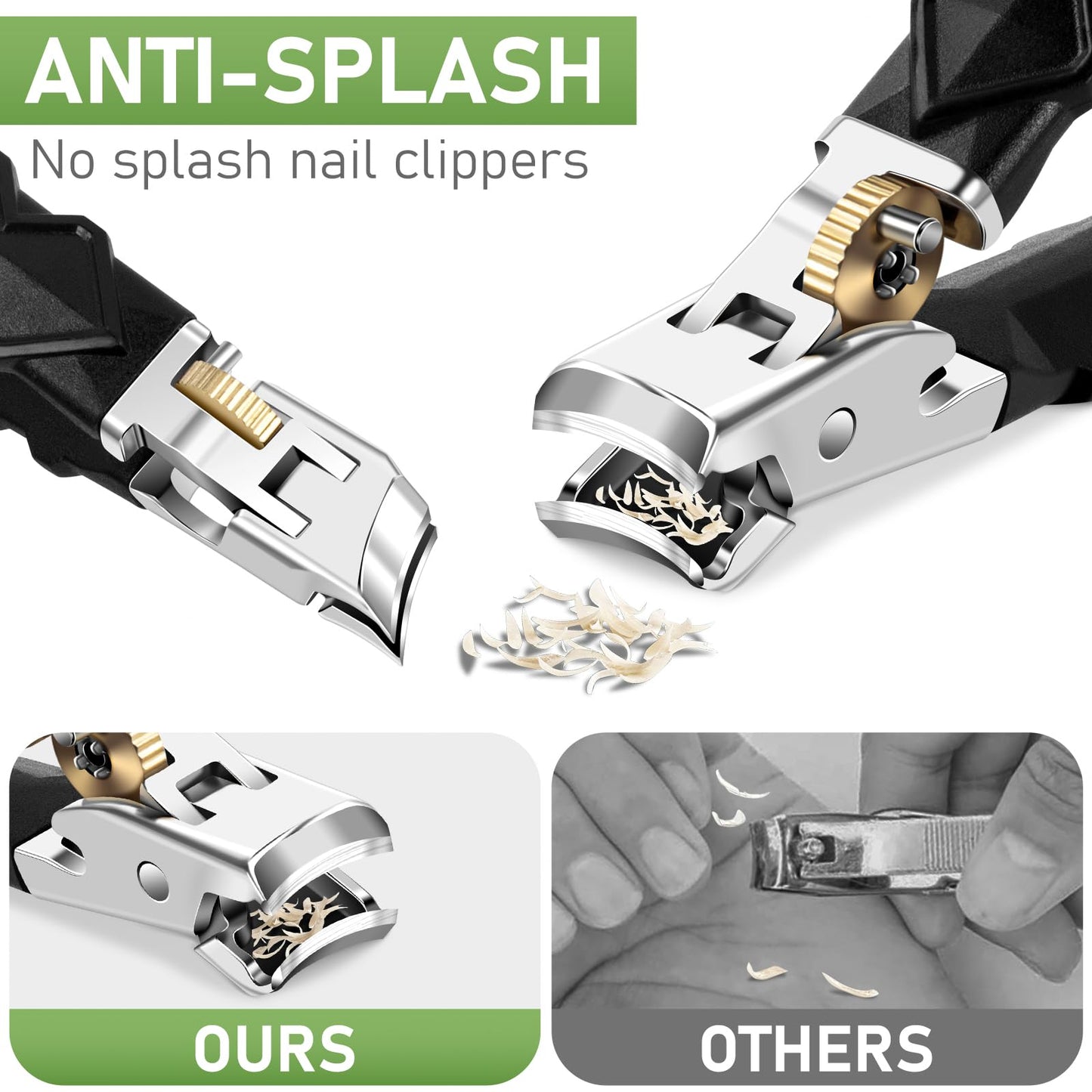 Toenail Clippers for Thick Toenails, Slanted Nail Clippers for Men, Heavy Duty Ingrown Toenail Clippers Nail Cutters, Ultra Sharp Wide Jaw Opening Nail Clippers with Long Handle