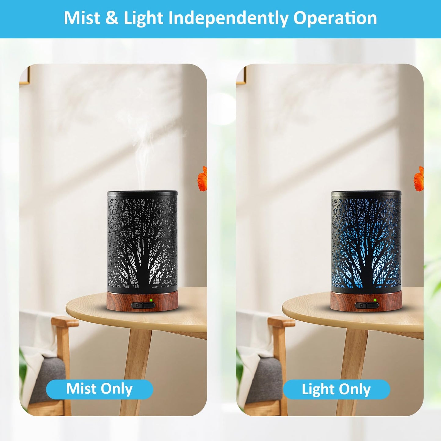 Oil Diffuser & Essential Oils Set - Oil Diffuser 150ml with 6 Essential Oils Set, Aromatherapy Cool Mist Oil Diffusers for Essential Oils, Auto Shut-Off，7 Colors Night Light,Gifts for Mom