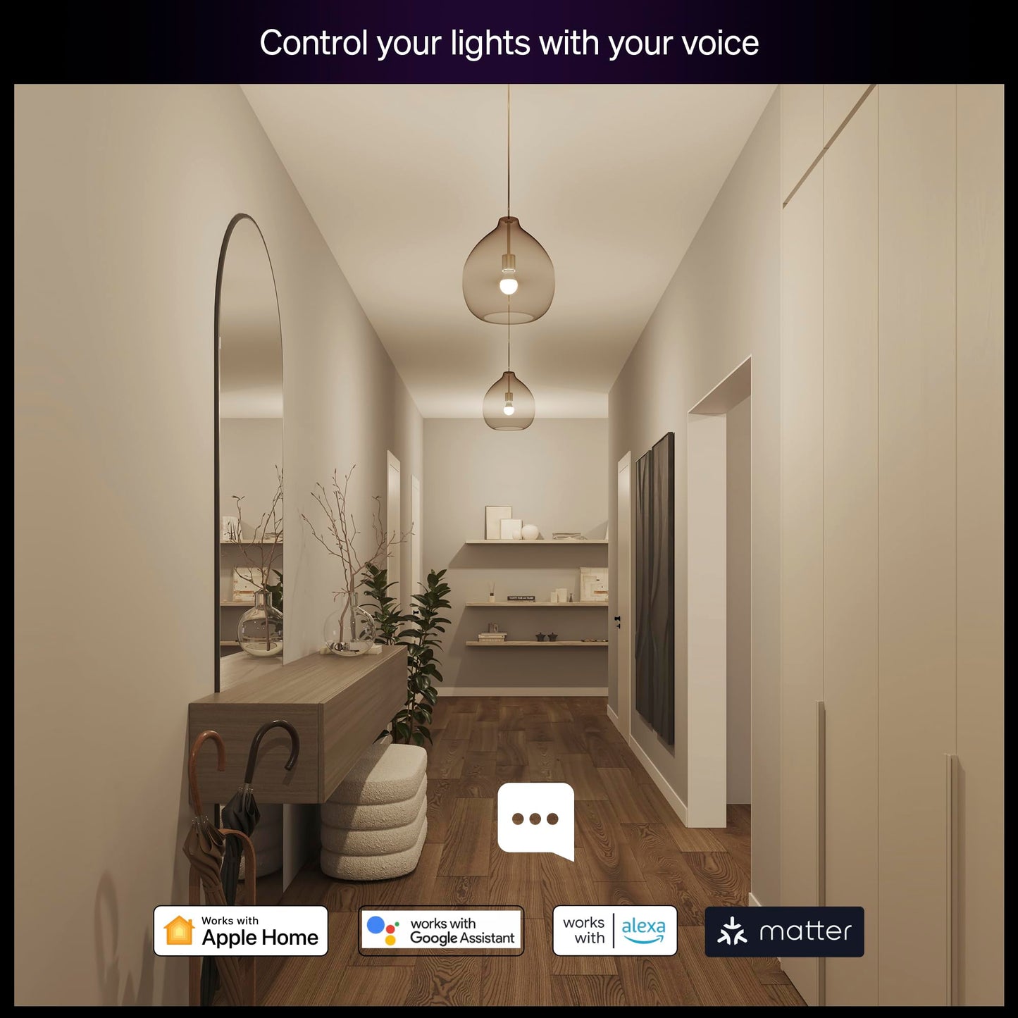 Philips Hue Essential Smart LED A19 Bulb, White and Color Ambiance, E26 Base, 8.8W, 2200K-6500K, 800 Lumens, Dimmable, Works with Alexa, Google, and Apple Home, 4-Pack