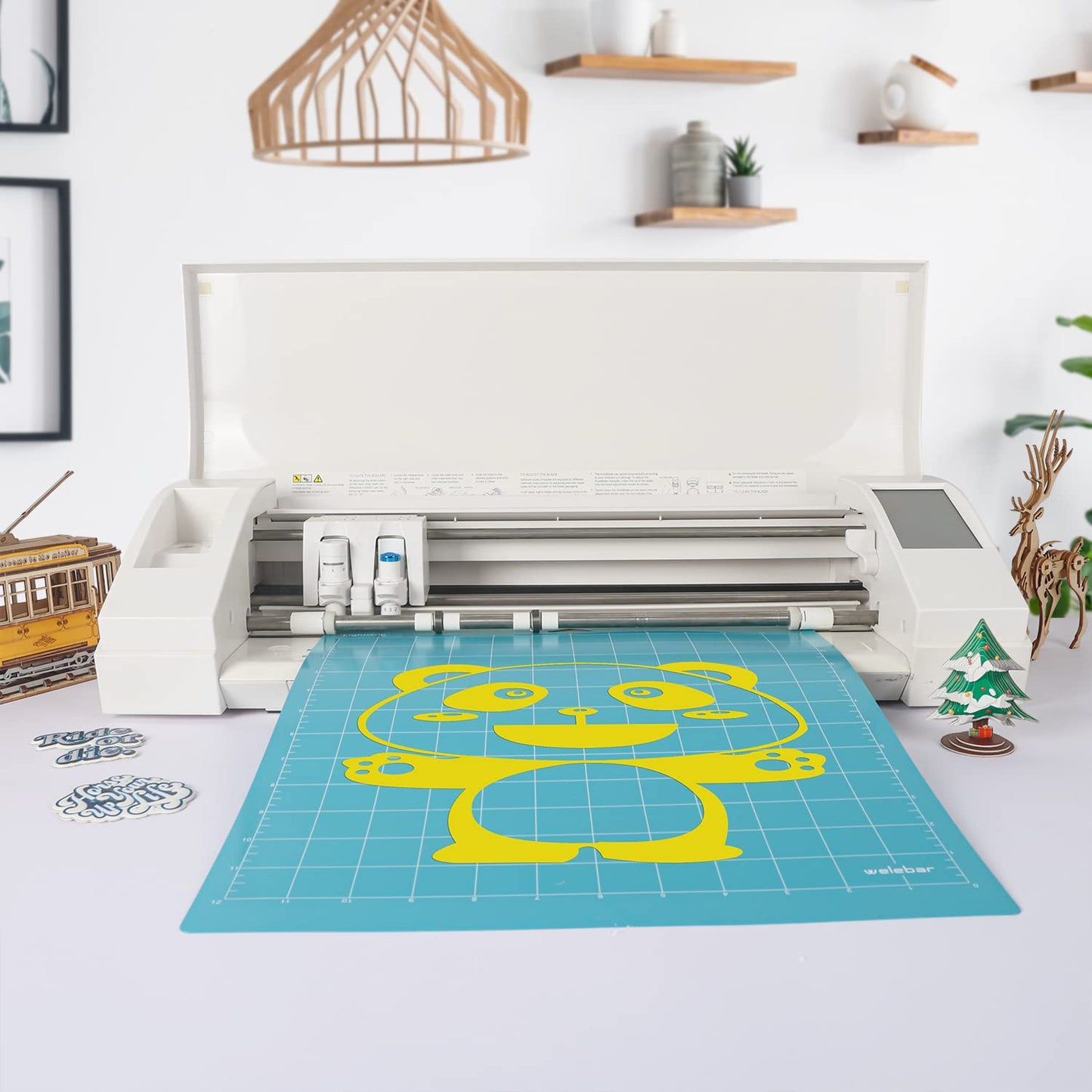 Welebar 5 Pack Cutting Mats for Silhouette Cameo 5/4/3/2/1, 12x12 Inch StandardGrip/LightGrip/StrongGrip/FabricGrip, Cutting Mats for Sewing, Quilting, Crafts