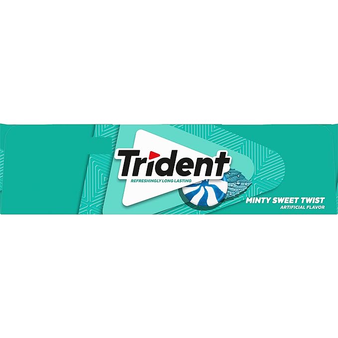 Trident Minty Sweet Twist Sugar-Free Chewing Gum, 12 Packs of 14 Pieces (168 Total Pieces)