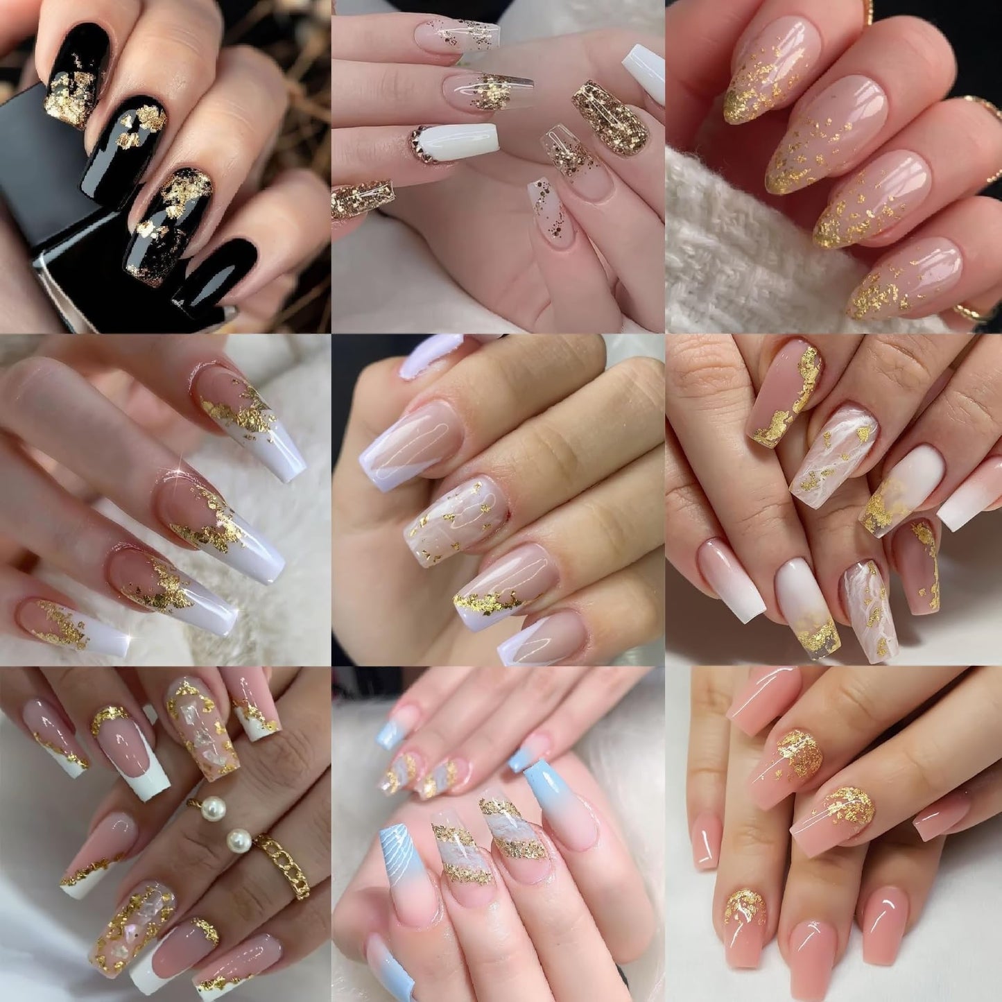 12 Grids Holographic Nail Glitter Gold Foils for Kit Sparkly Ultra-Thin Aluminum Foil Nail Art Flakes Designs Irregular Foil 3D Glitter Foil Sequins for Women DIY Manicure Charms Decorations