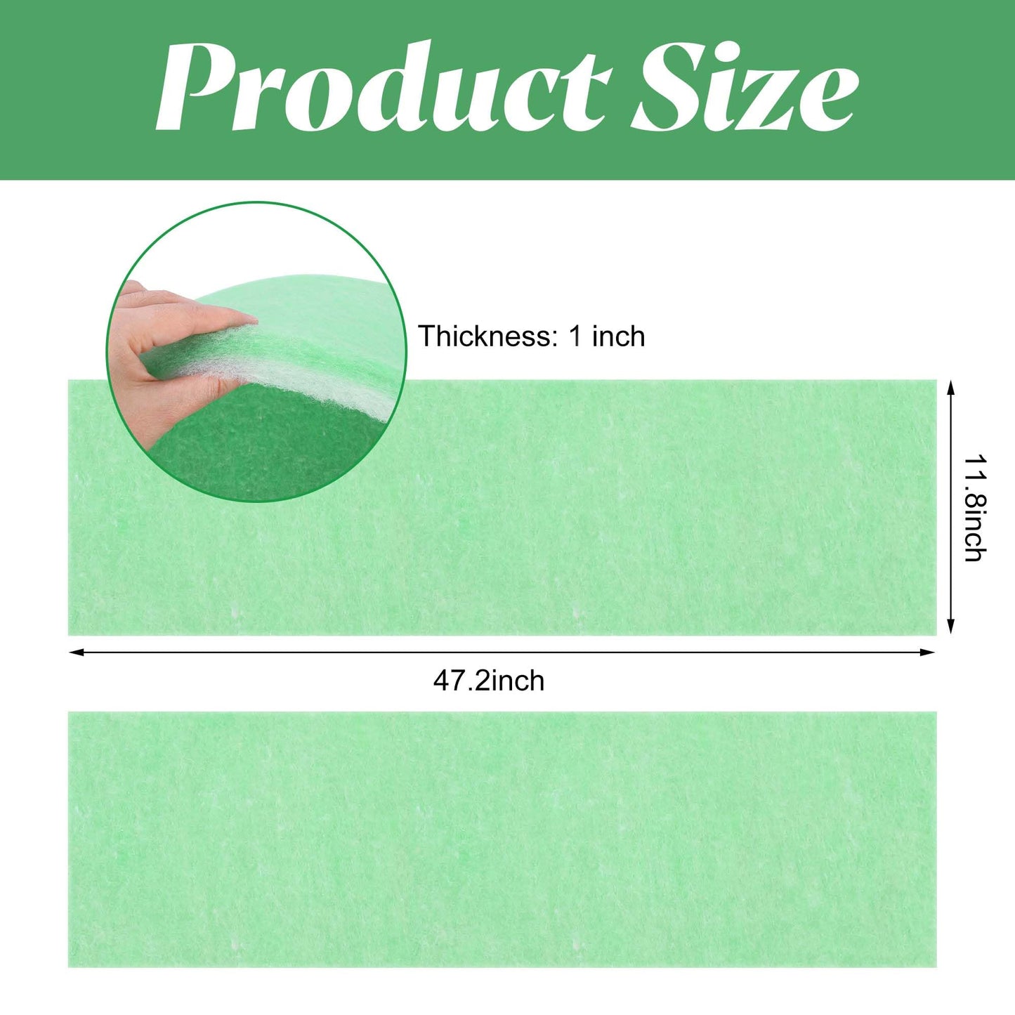 Adnee 2 Pack Flower Pot Filler Insert, 47.2" x 11.8" Soil Saver for Tall Planters, Lightweight Drainage Material & Plant Riser for Large Pots, Prevent Root Rot & Reduce Pot Weight - Cut to Fit