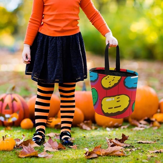 Halloween Candy Bucket - Dill Pickles Print Trick Or Treat Candy Bag, Gift Bag for Party Favor Supplies