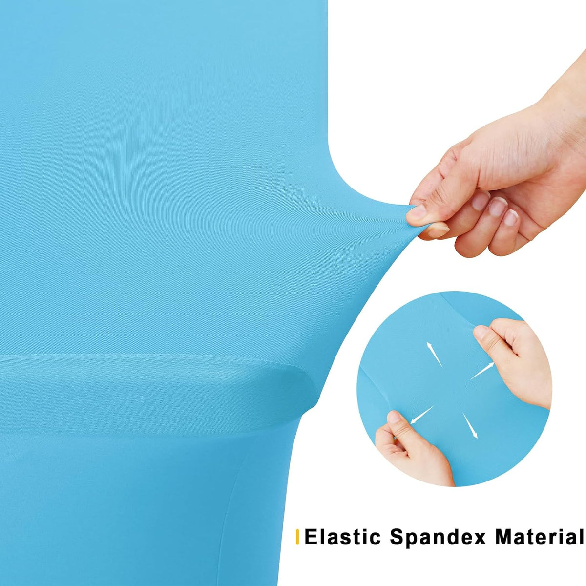 Smiry 2 Pack Spandex Table Cloth 4FT, Elastic Fitted Stretch Tablecloths for Rectangle Tables, Washable Table Cover for Outdoor, Wedding, Banquet & Parties (Blue Mist, 48Lx30Wx30H Inch)