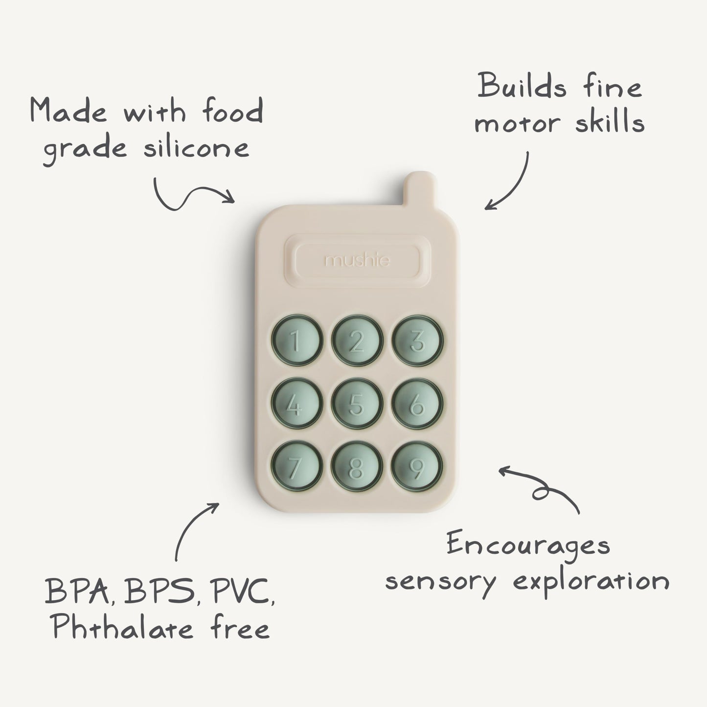 mushie Phone Press Toy (Cambridge Blue)