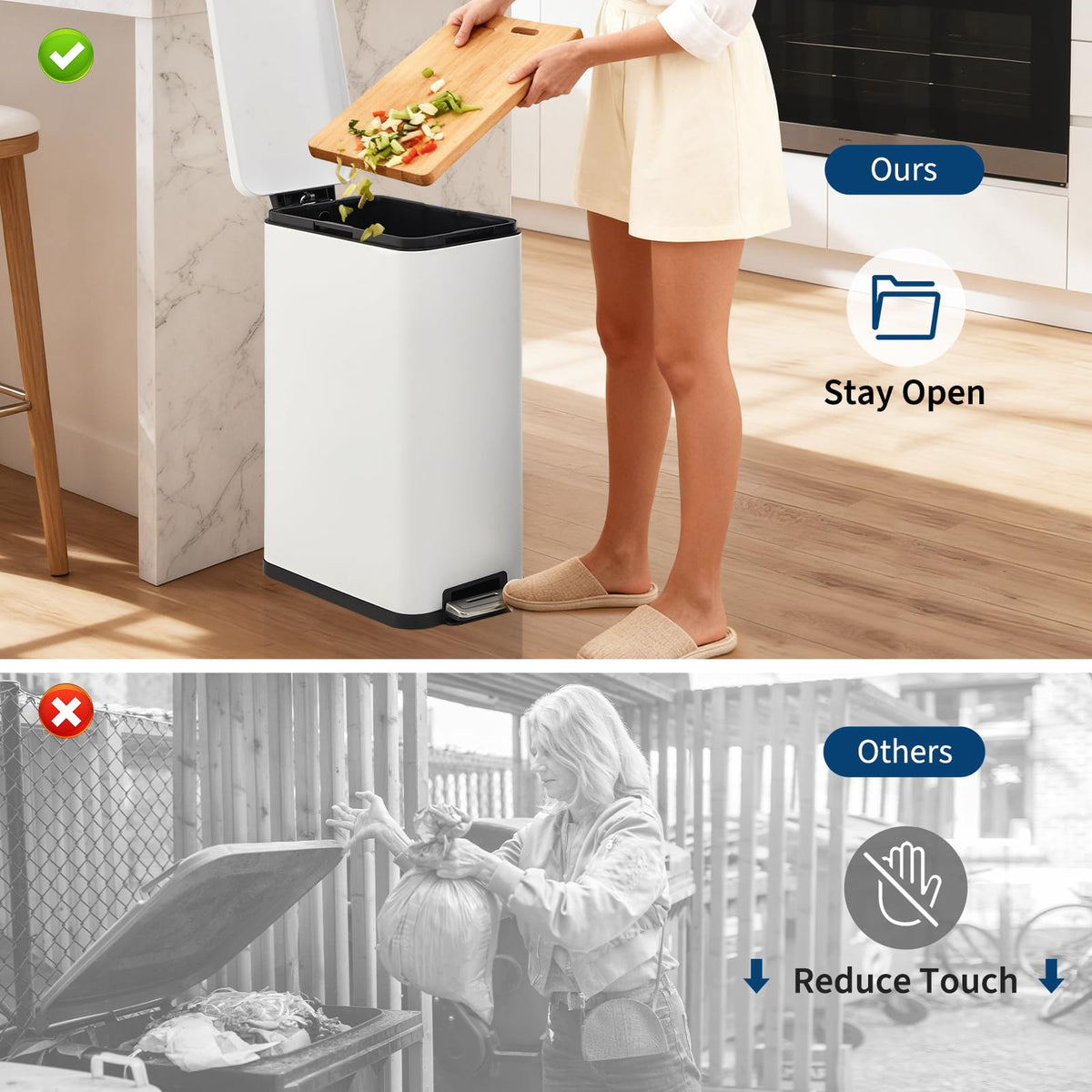 13 Gal Stainless Steel Kitchen Step Trash Can