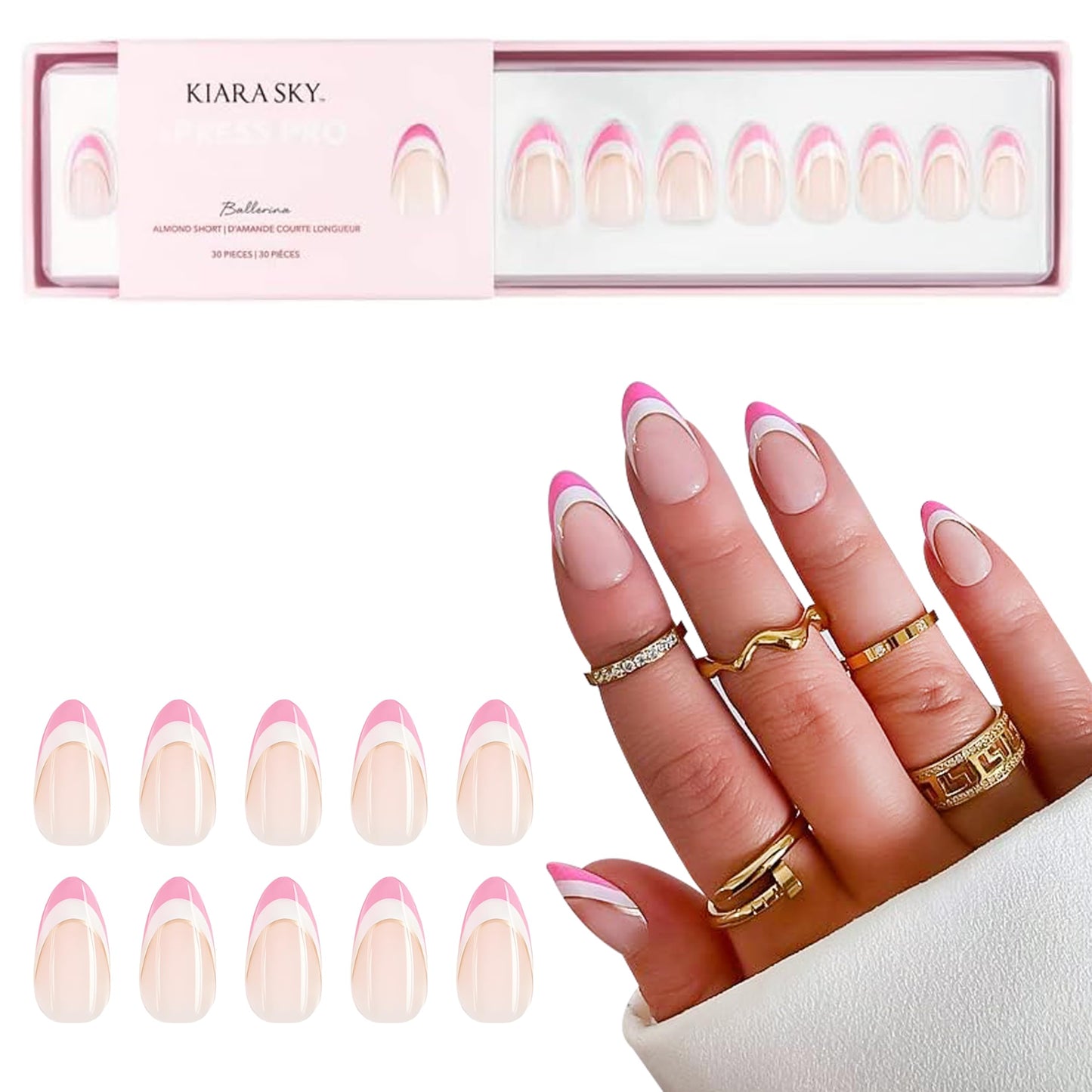 KIARA SKY PROFESSIONAL NAILS XPRESS PRO 100% ACRYLIC PRESS ON NAILS (Ballerina)