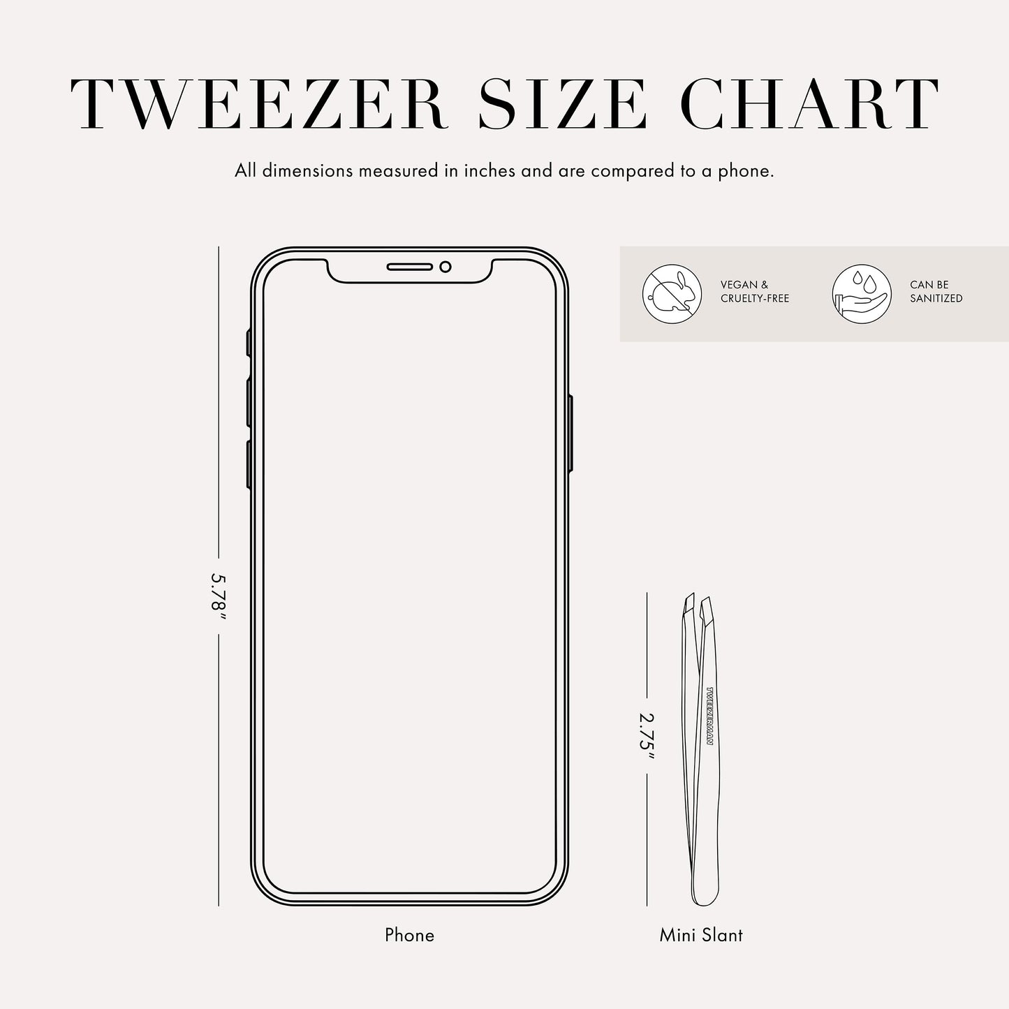Tweezerman Rose Gold Mini Slant Tweezer with Case - Eyebrow Tweezers for Women and Men