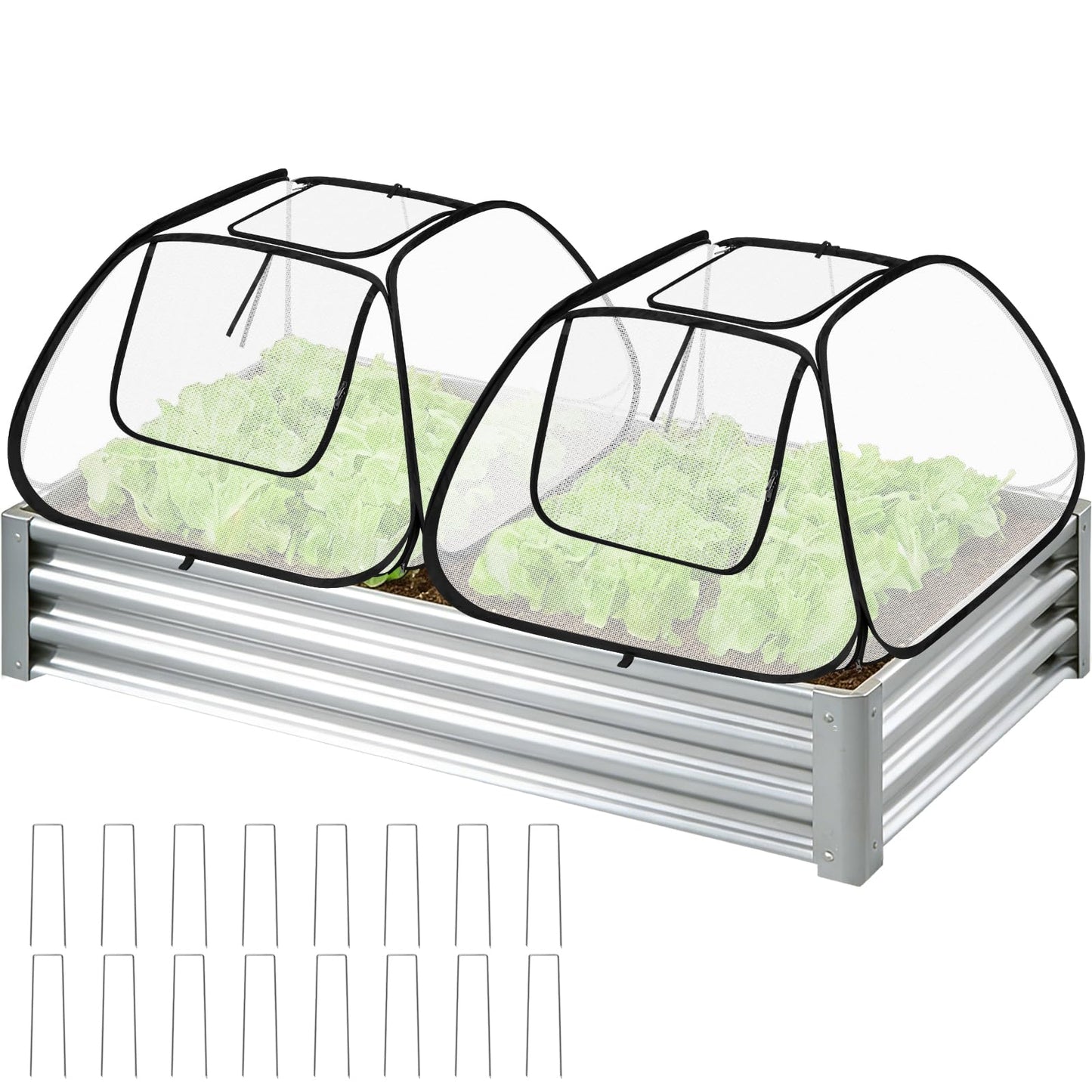 2 Pack Garden Covers for 6x3ft Raised Beds - Garden Row Plants Cover Accelerator, Freeze Protection Greenhouse Cover for Raised Garden Beds Protecting Seedlings Fruits Vegetable Rows