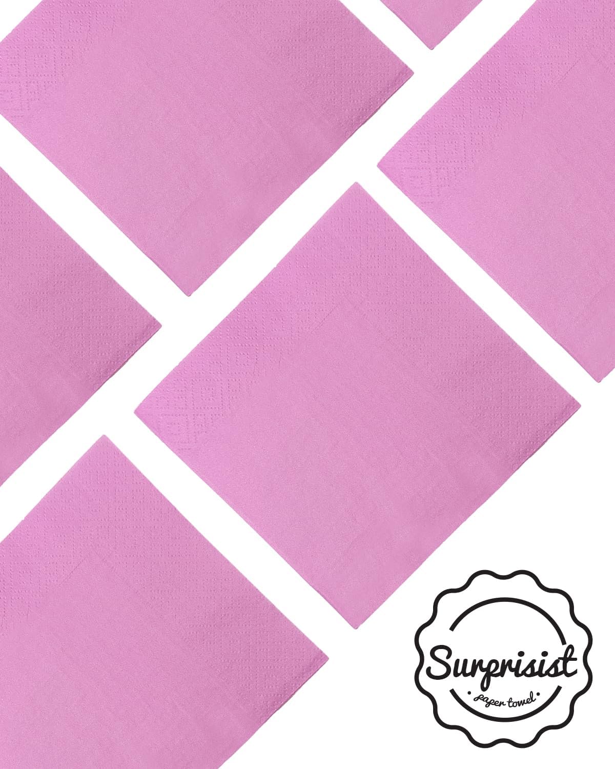 Light Pink Cocktail Napkins 5 * 5inch disposable Beverage Napkin paper for Cocktail, Wedding, Dinner，Birthday Party Dessert Wine Paper Napkins（ 120 Count）