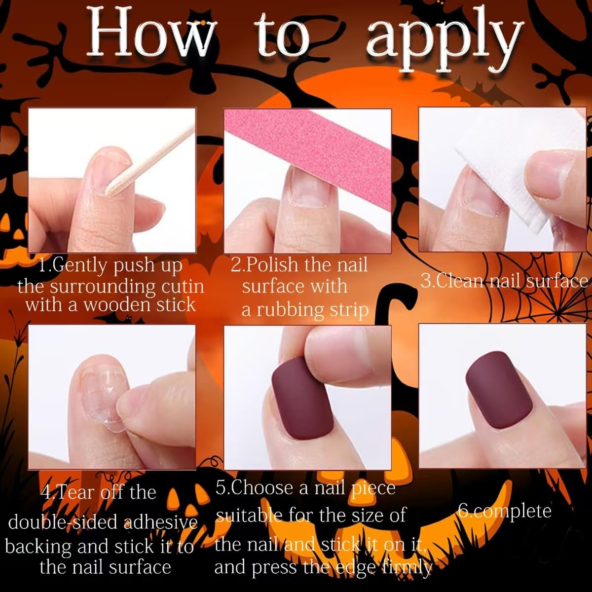 Halloween Press on Nails Medium Stiletto Fake Nails Spider and Spider Web Design Stick on Nails Vampire False Nails Red Glossy Handmade Acrylic Glue on Nail for Women Manicure 24Pcs