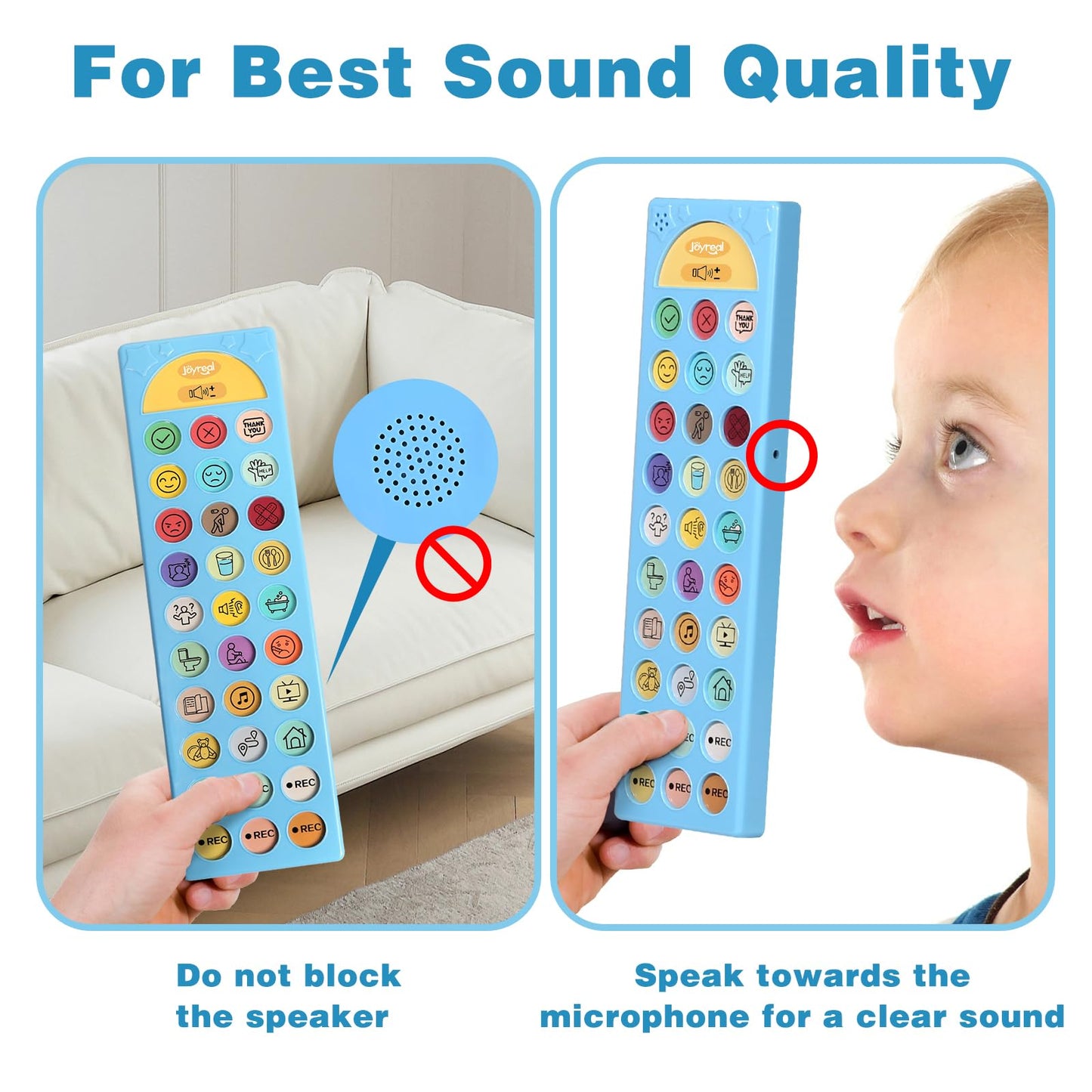 Joyreal AAC Device for Autism, Non Verbal Communication Tools for Speech Therapy & Stroke Rehab. Autism Talking Aids with 6 Programmable Buttons & Adjustable Volume, Autism Toys for Kids and Adults