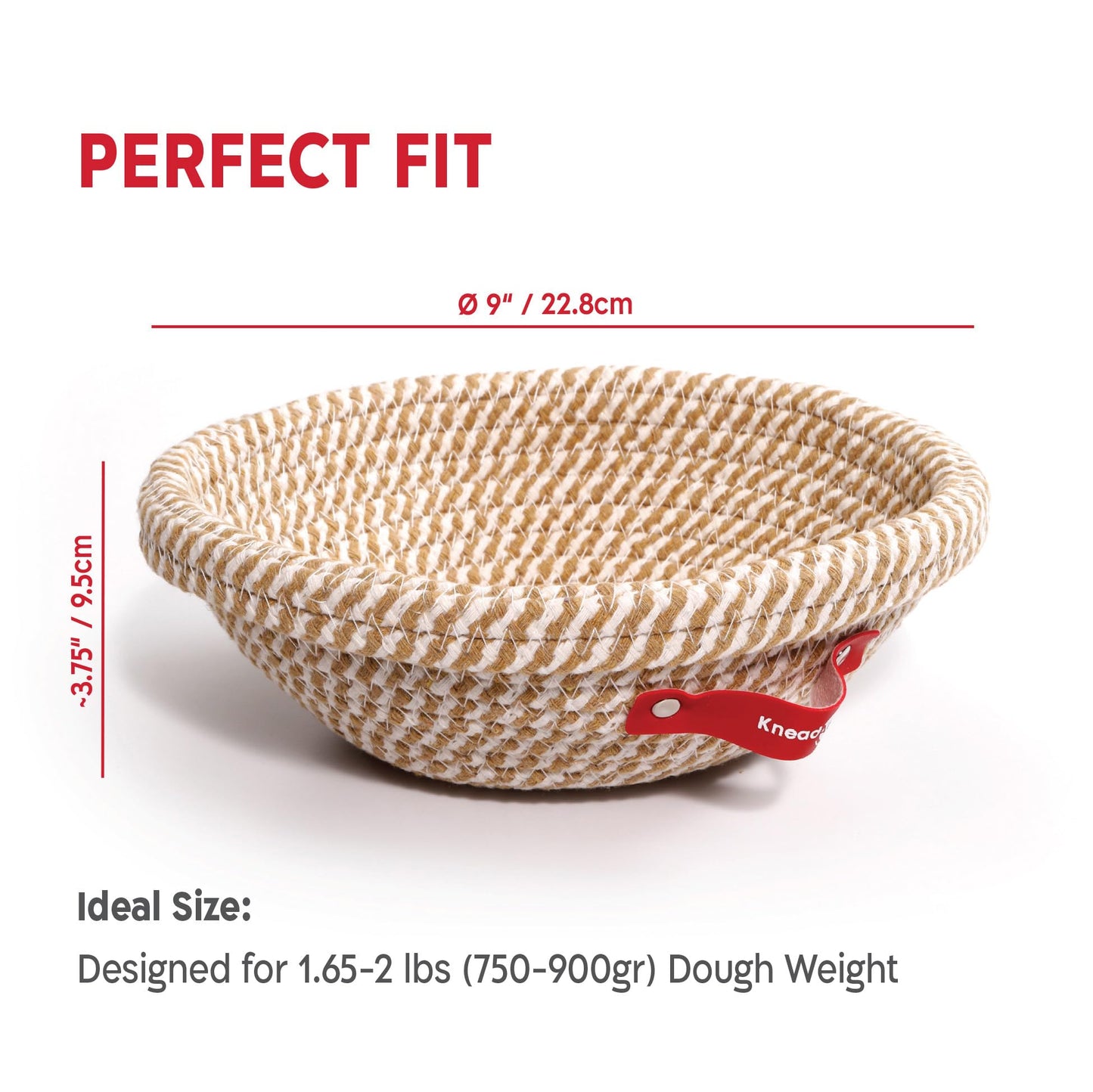 KneadAce Cotton Rope Banneton Bread Proofing Basket Set, 2 x Round Bread Basket with Liners & Covers for Artisan Bread Baking, Sourdough Bread Baking Supplies