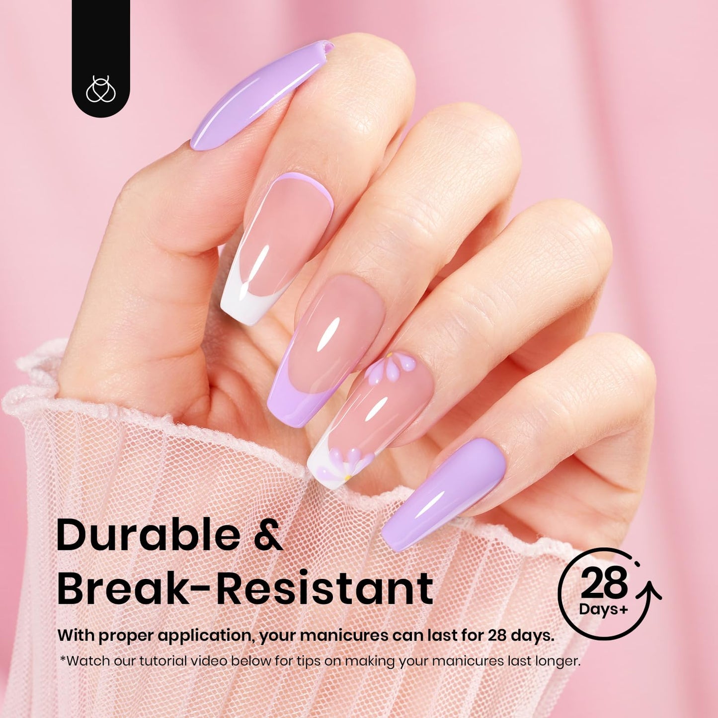 Beetles Gel Nail Tips Medium Coffin 576PCS Etch X Nail Tips, 12 Sizes Pre Shaped Half Matte Press On Nails Full Cover False Nails Acrylic Nails Glue on Nails Extensions Set for Women Home DIY