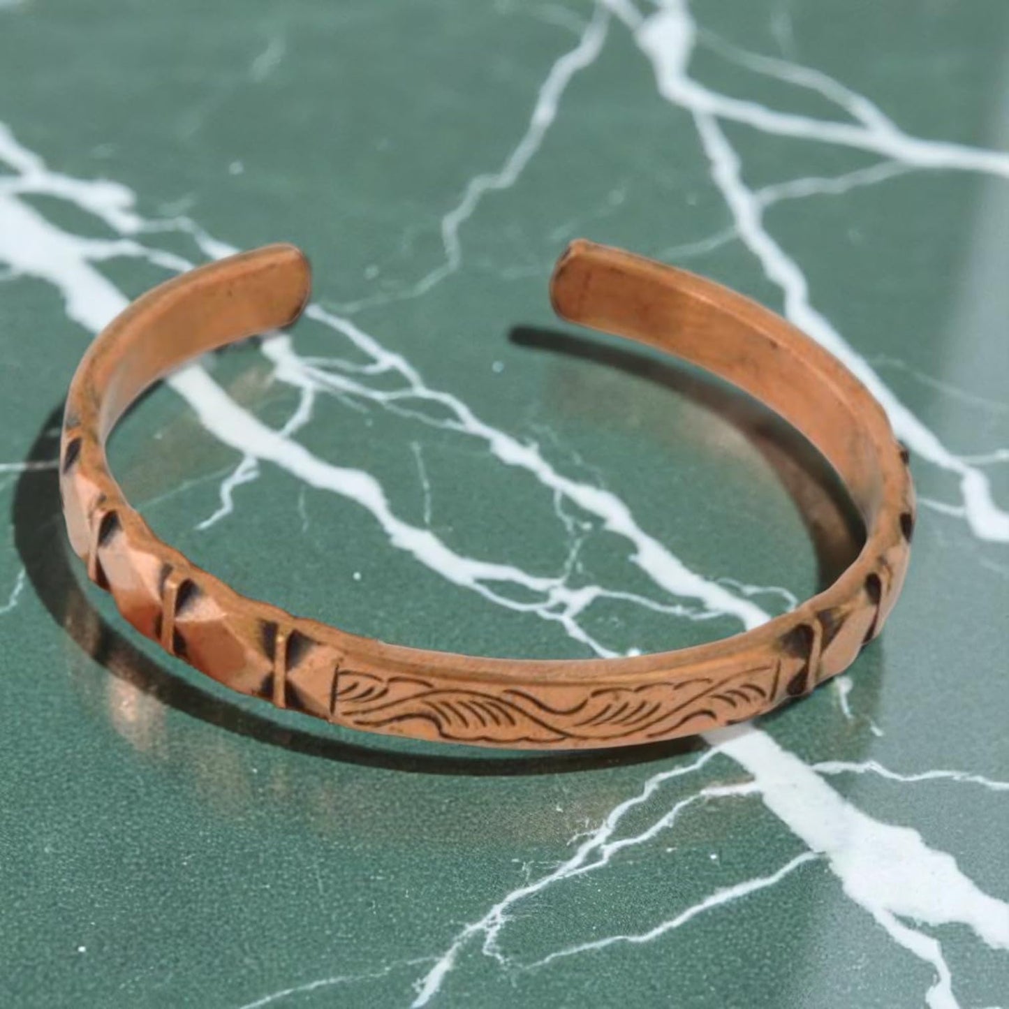 Hands Of Tibet Tibetan Hand Crafted Copper Medicine Bracelet from Nepal (Style 12)