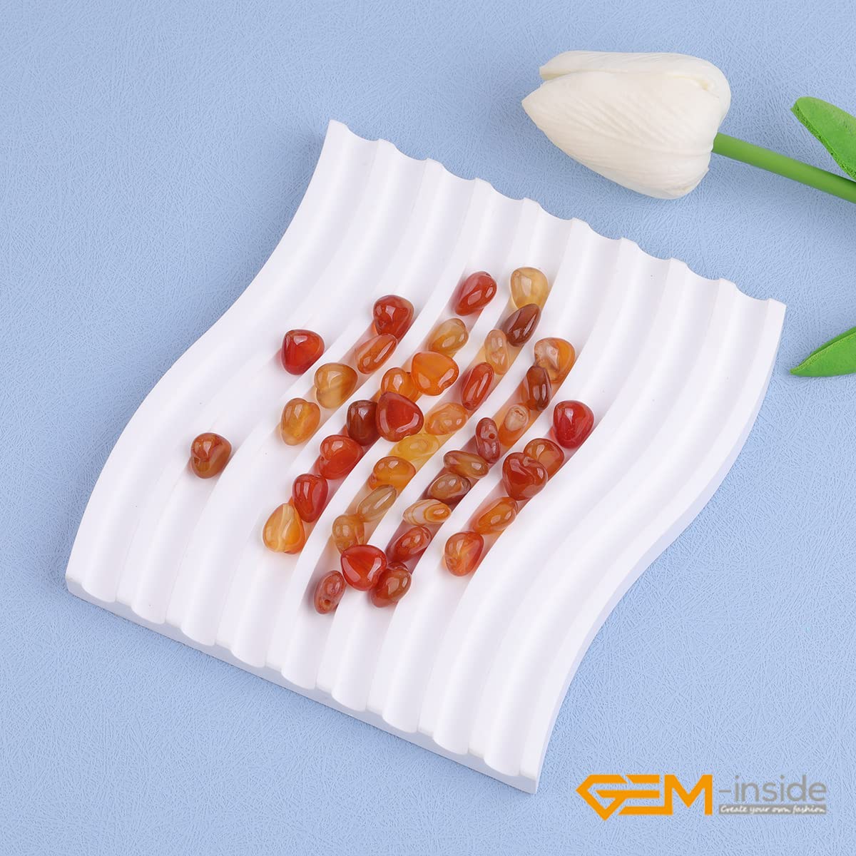 GEM-Inside 10mm Heart Charms Natural Red Carnelian Agate Gemstone Stone Beads for Jewelry Making Full 15" Strand Power Energy Healing Chakra Stone Beads